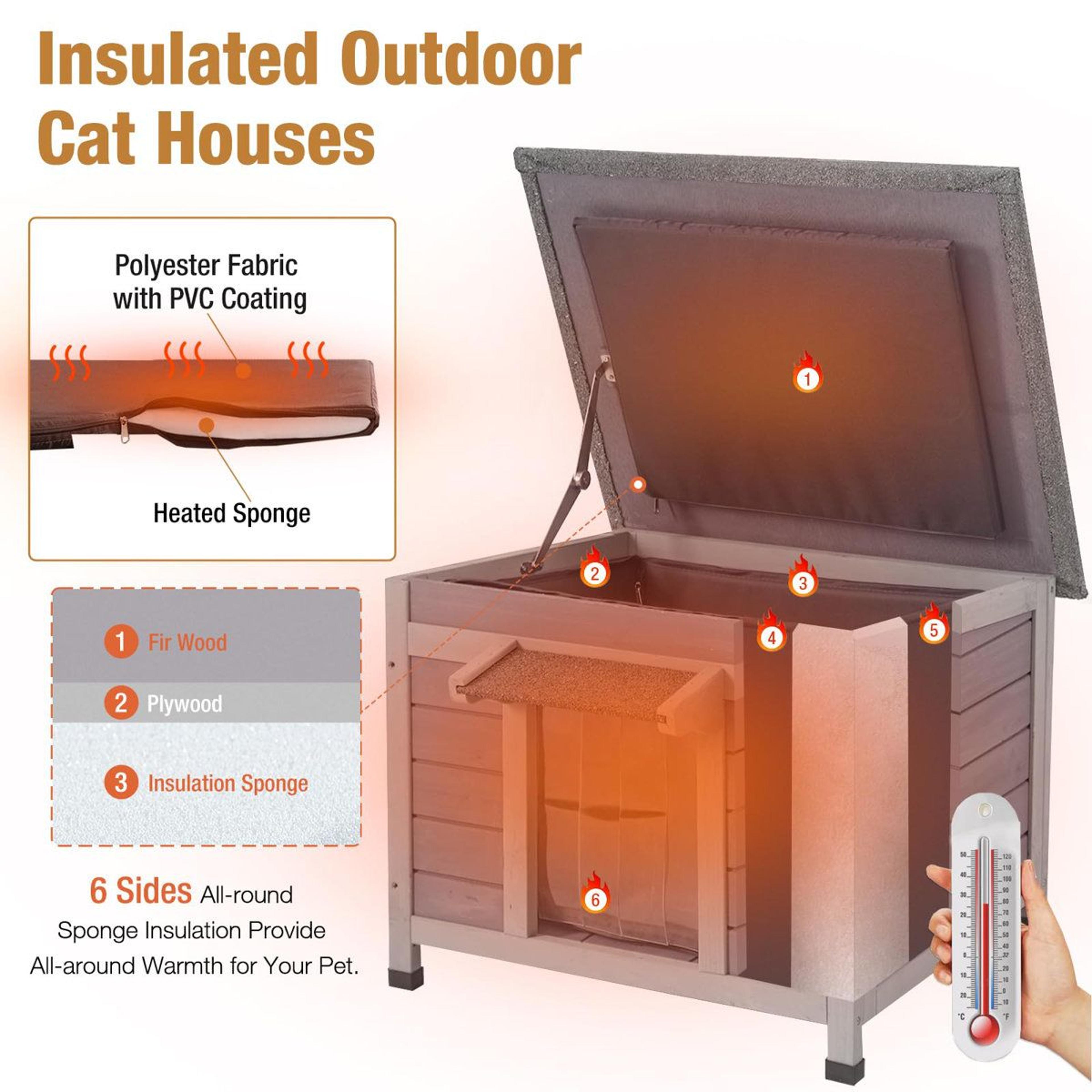 insulated outdoor cat house weatherproof winter cat shelter