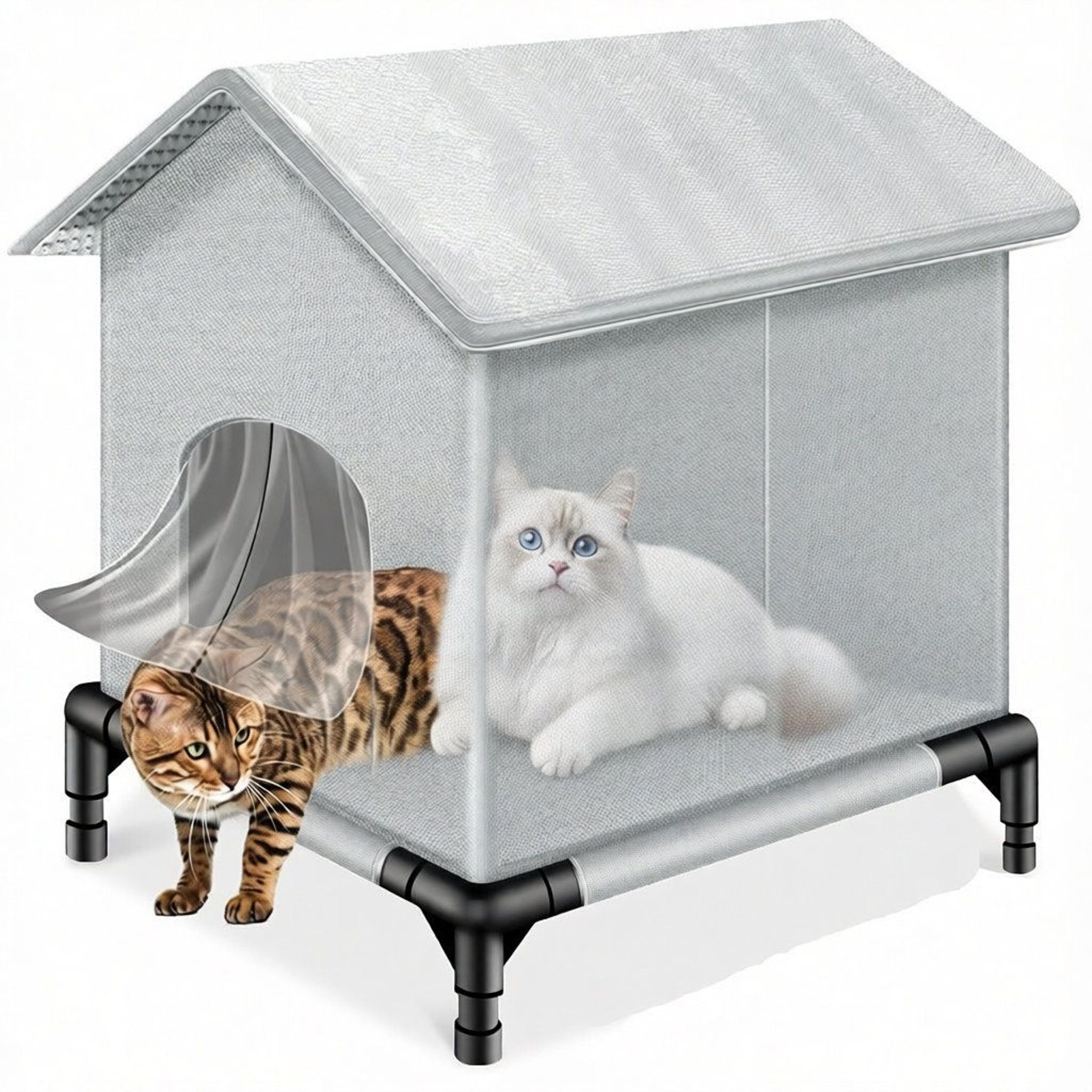 insulated outdoor cat house waterproof winter shelter for stray and feral cats