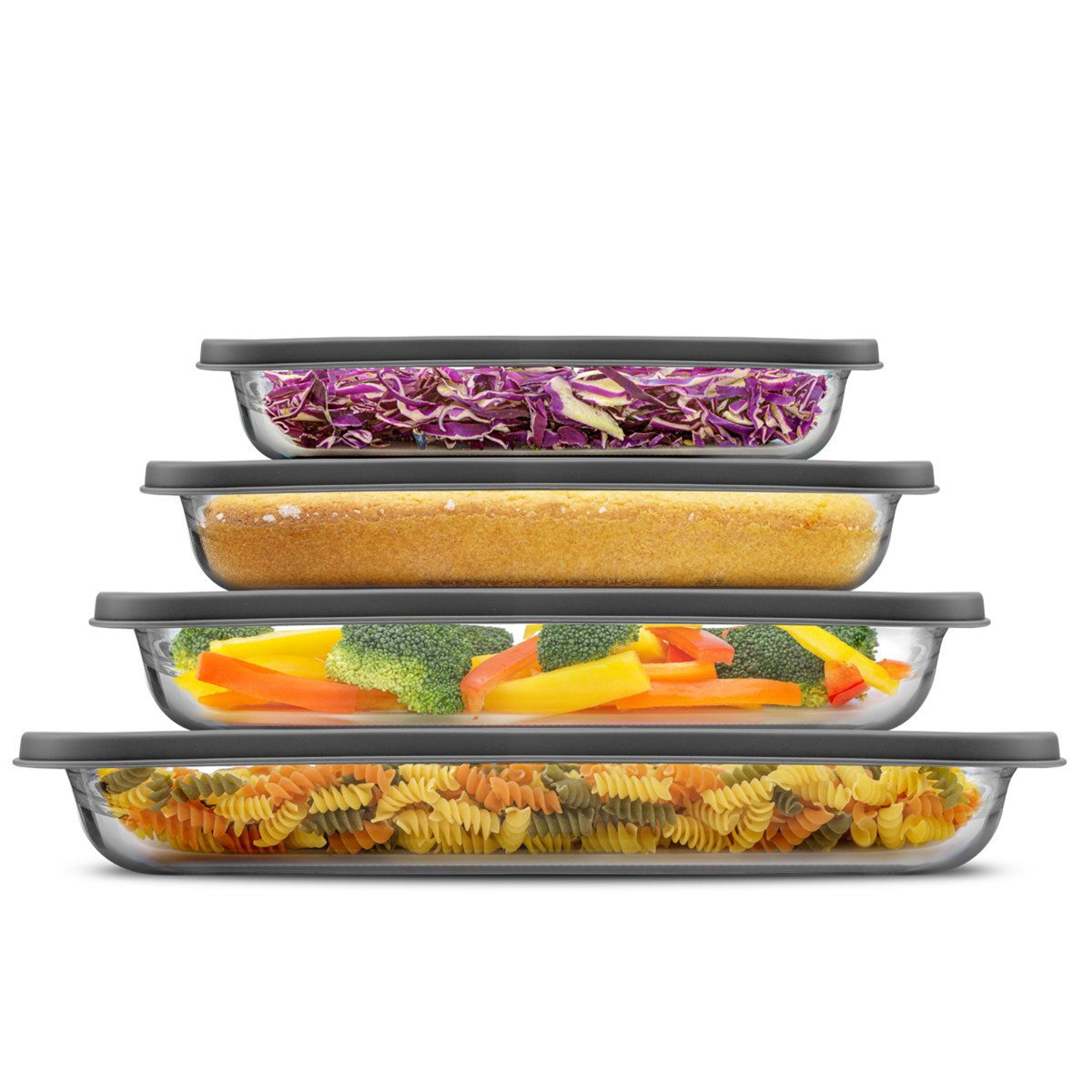 8 piece borosilicate glass baking dish set with airtight lids