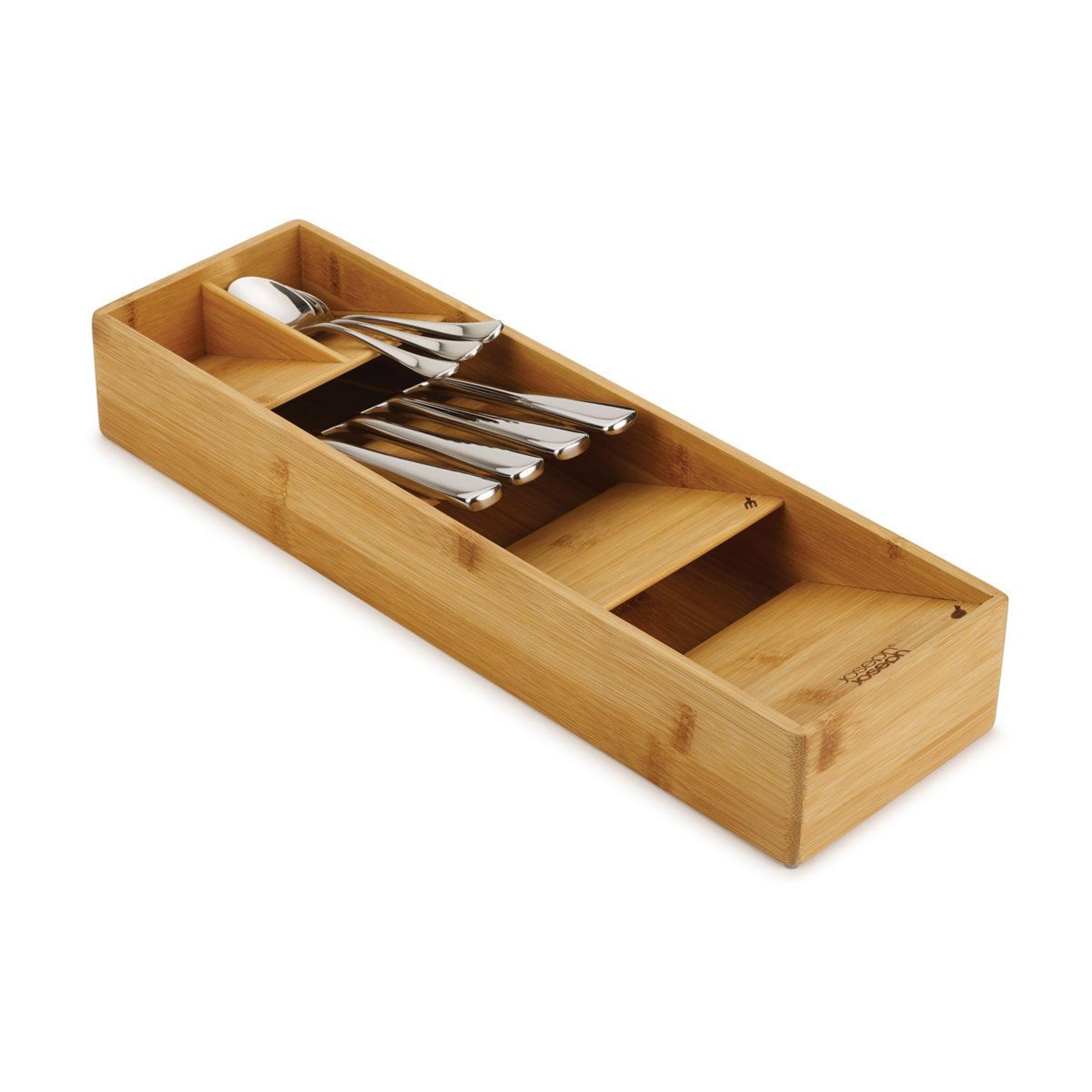 joseph joseph drawerstore bamboo silverware organizer compact cutlery tray