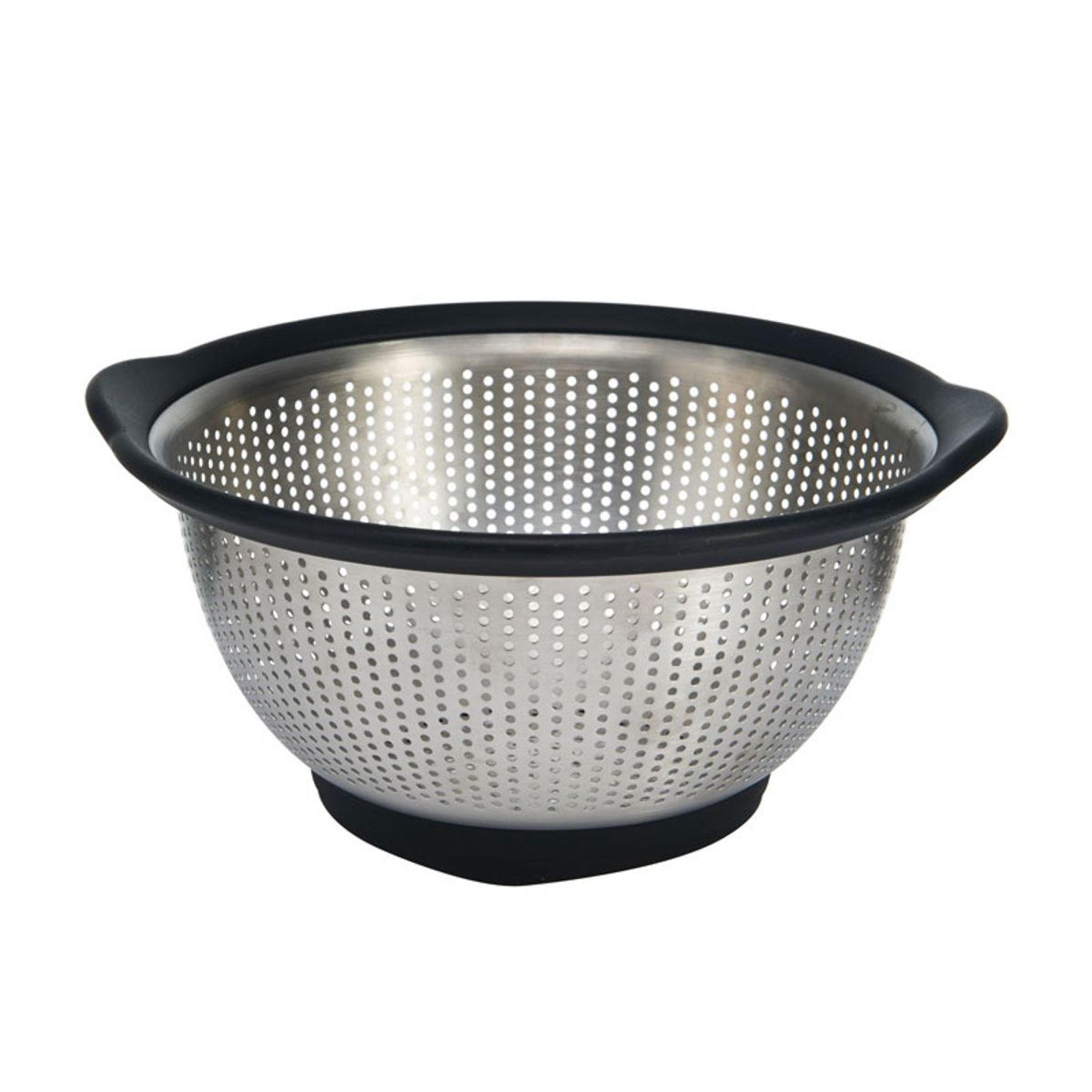 stainless steel colander 3 quart pasta and vegetable strainer