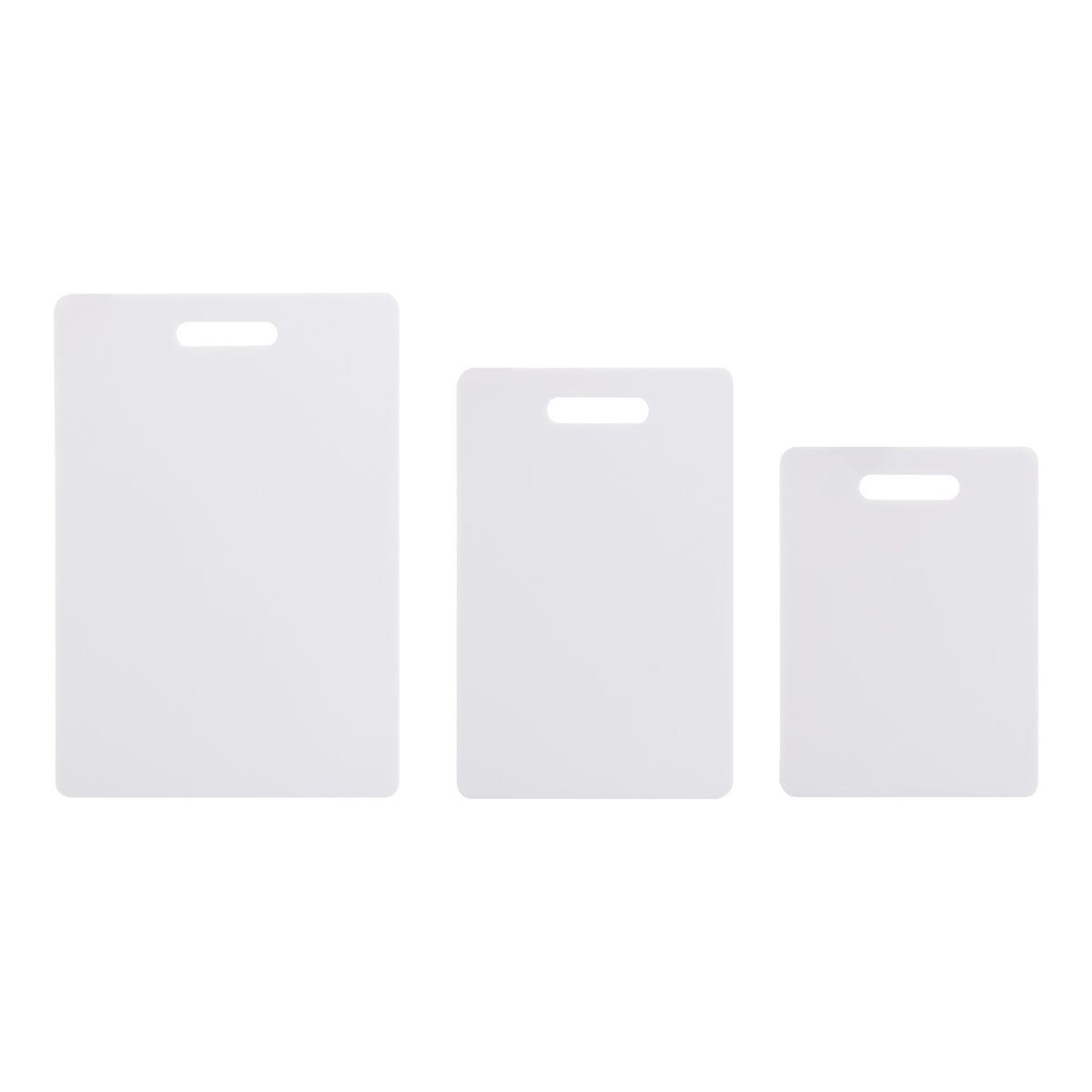 farberware 3 piece plastic cutting board set with reversible dishwasher safe boards