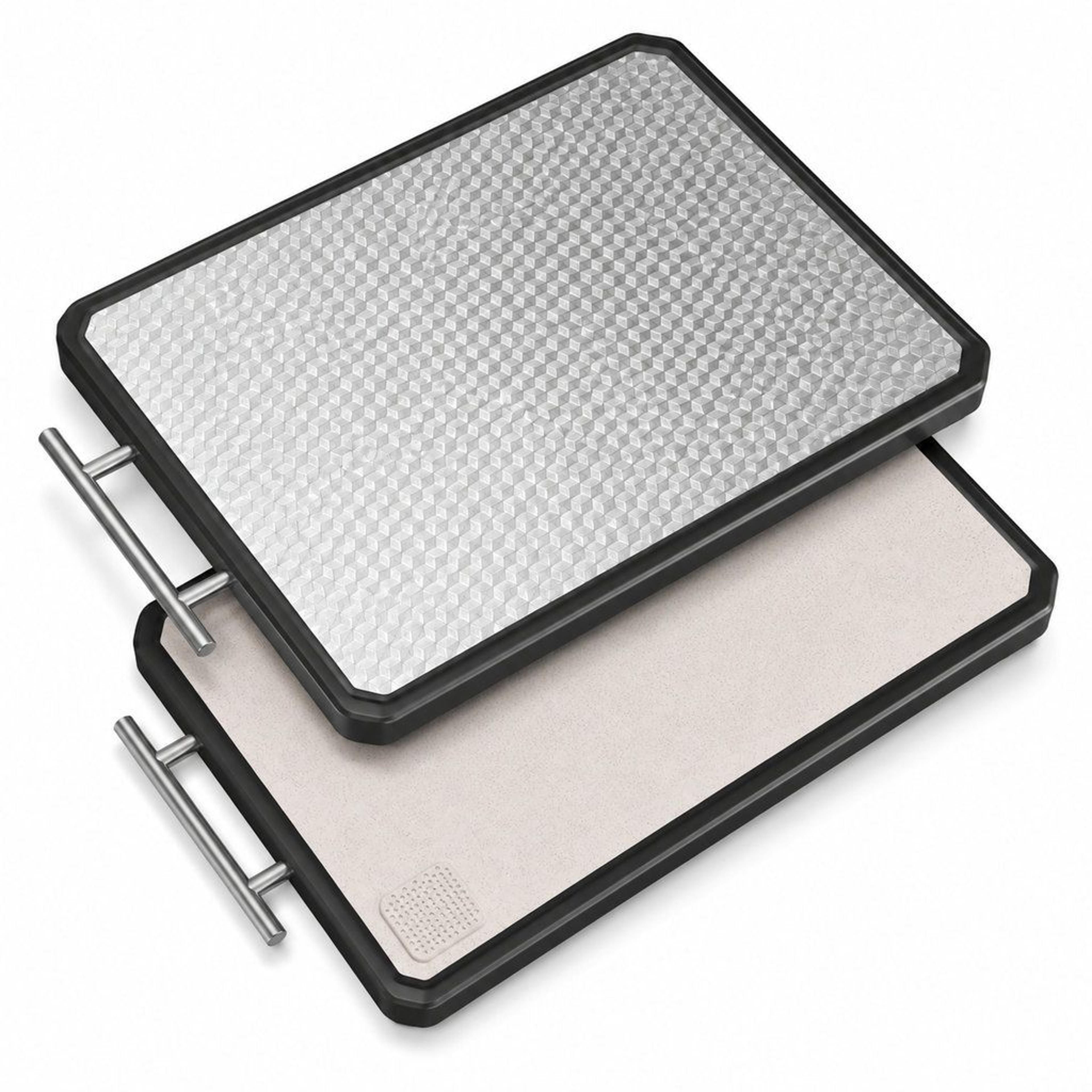 304 stainless steel cutting board double sided 16 x 11 with juice groove