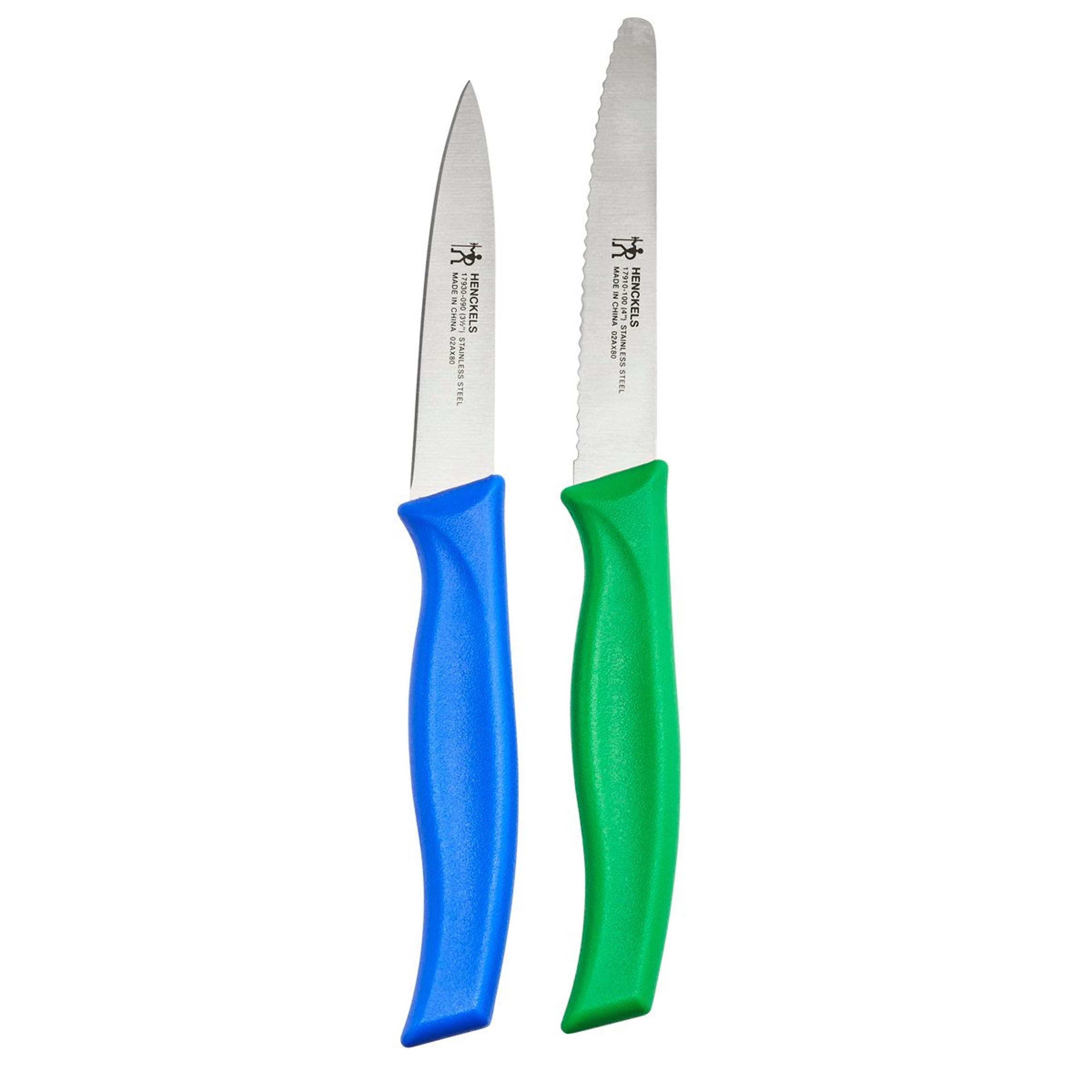 2 piece kitchen knife set with paring and serrated utility knives