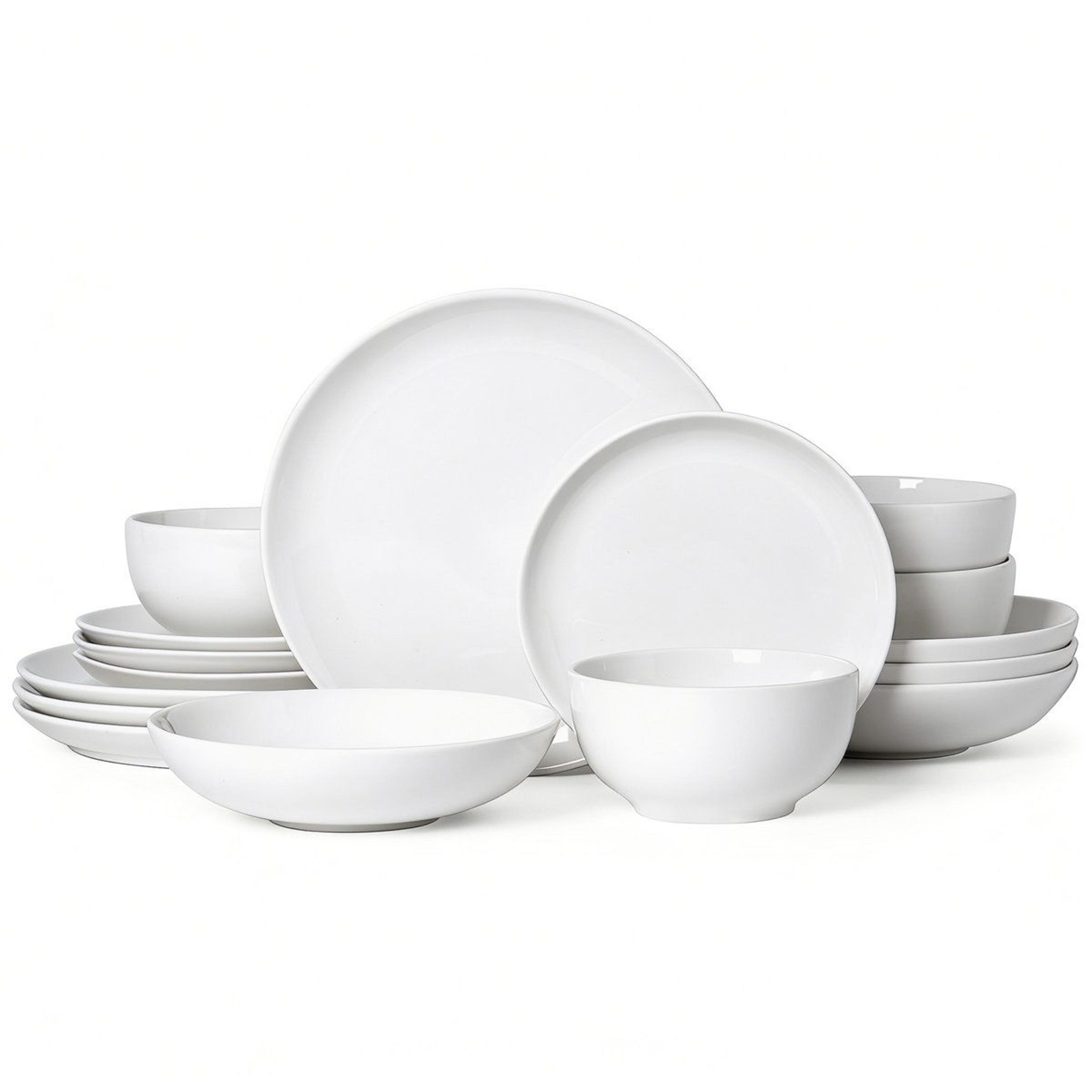 pure 16 piece stoneware dinnerware set for 4 modern tableware