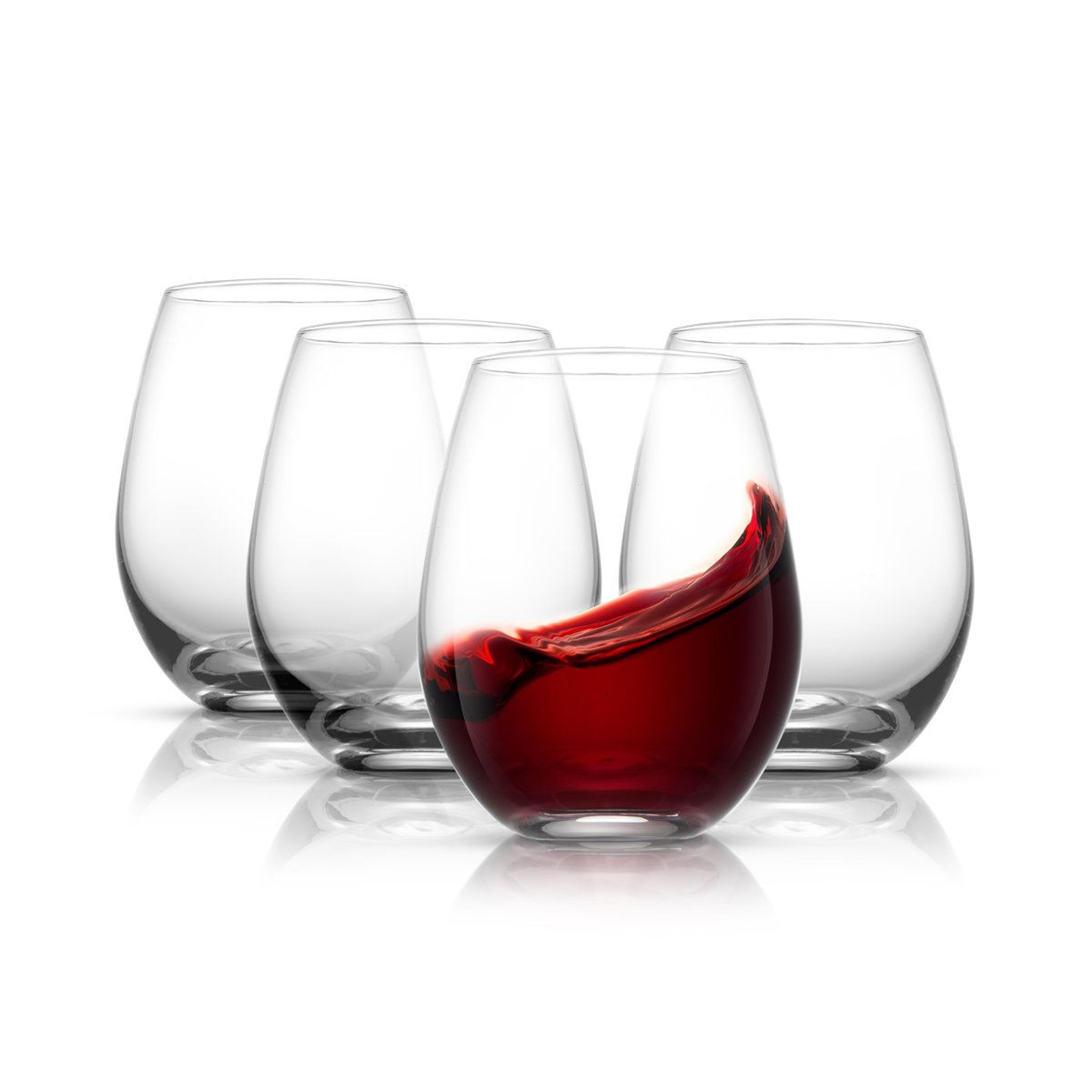 19 oz stemless wine glasses set of 4 for red wine white wine and cocktails