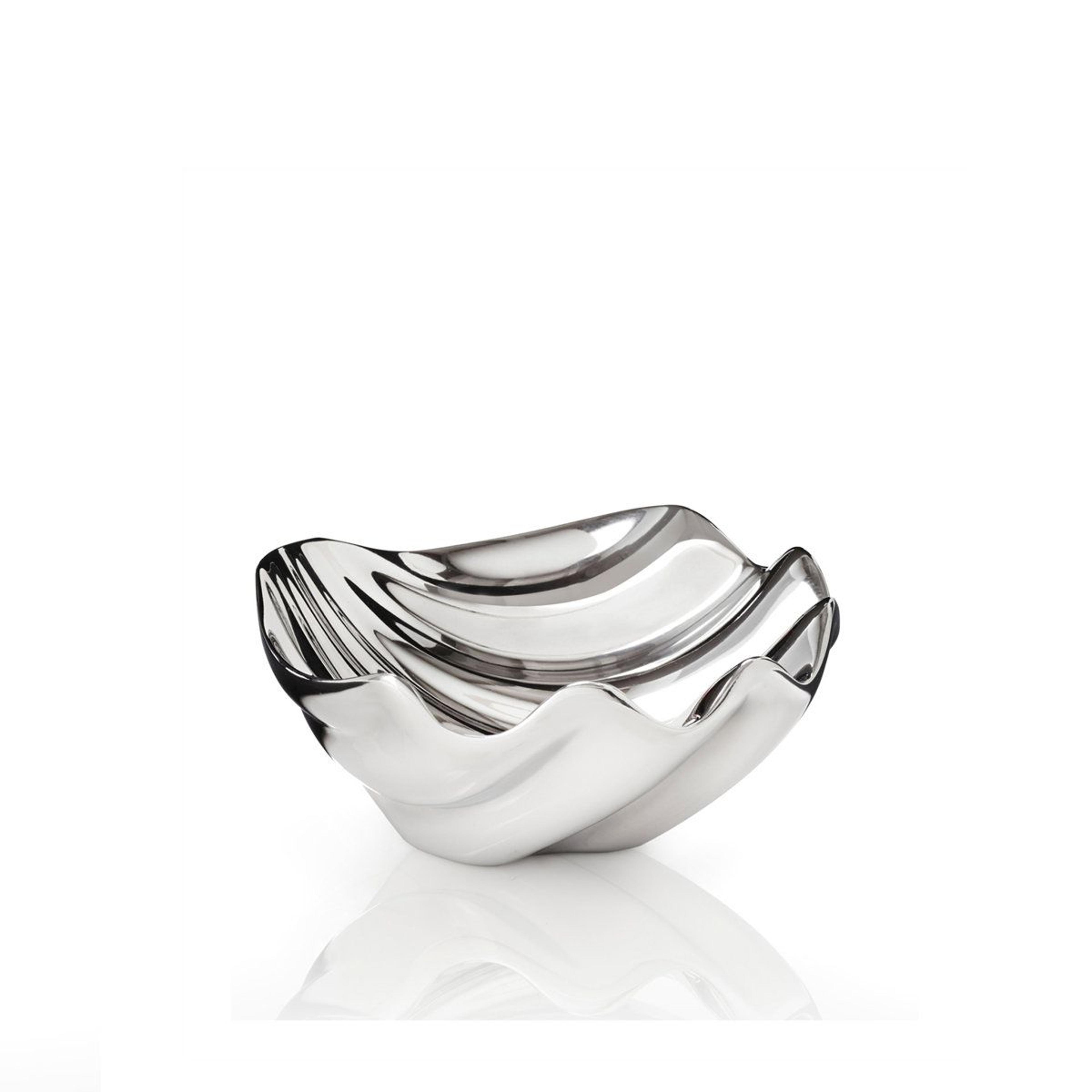 nambe oceana sea shell dip bowl chilled metal serving bowl
