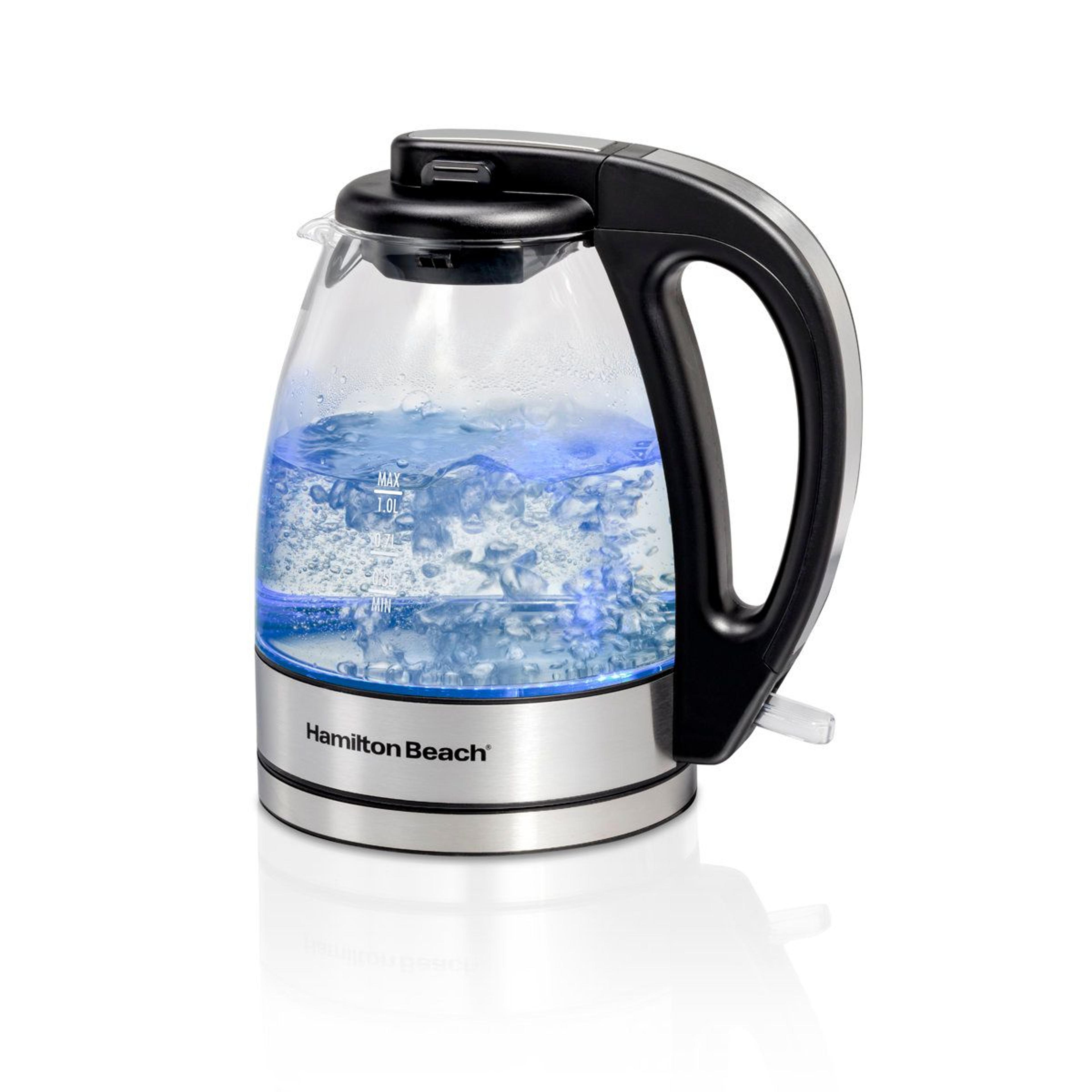 hamilton beach 1l glass electric kettle fast boil cordless water boiler