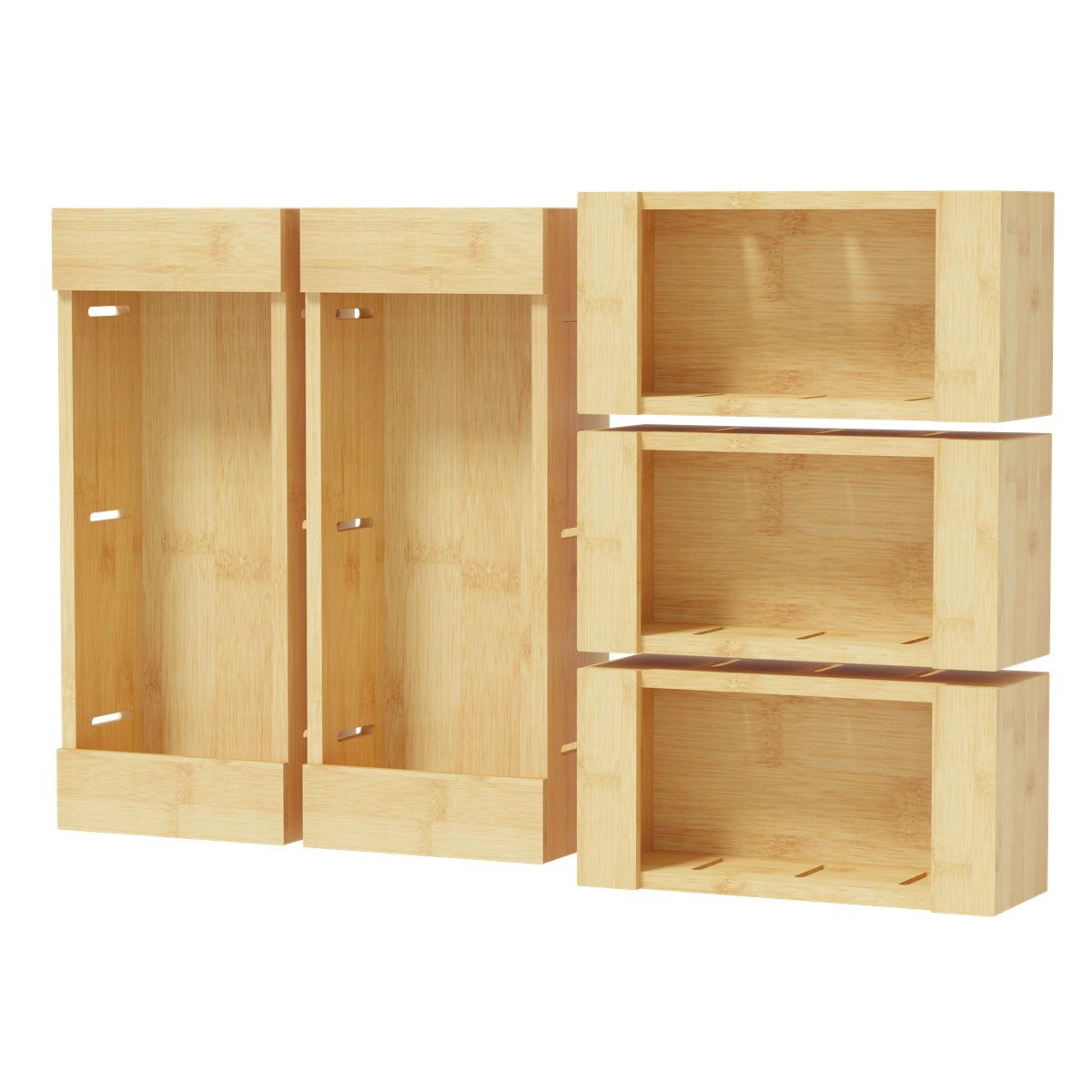 5 piece bamboo food storage bag organizer for kitchen drawers