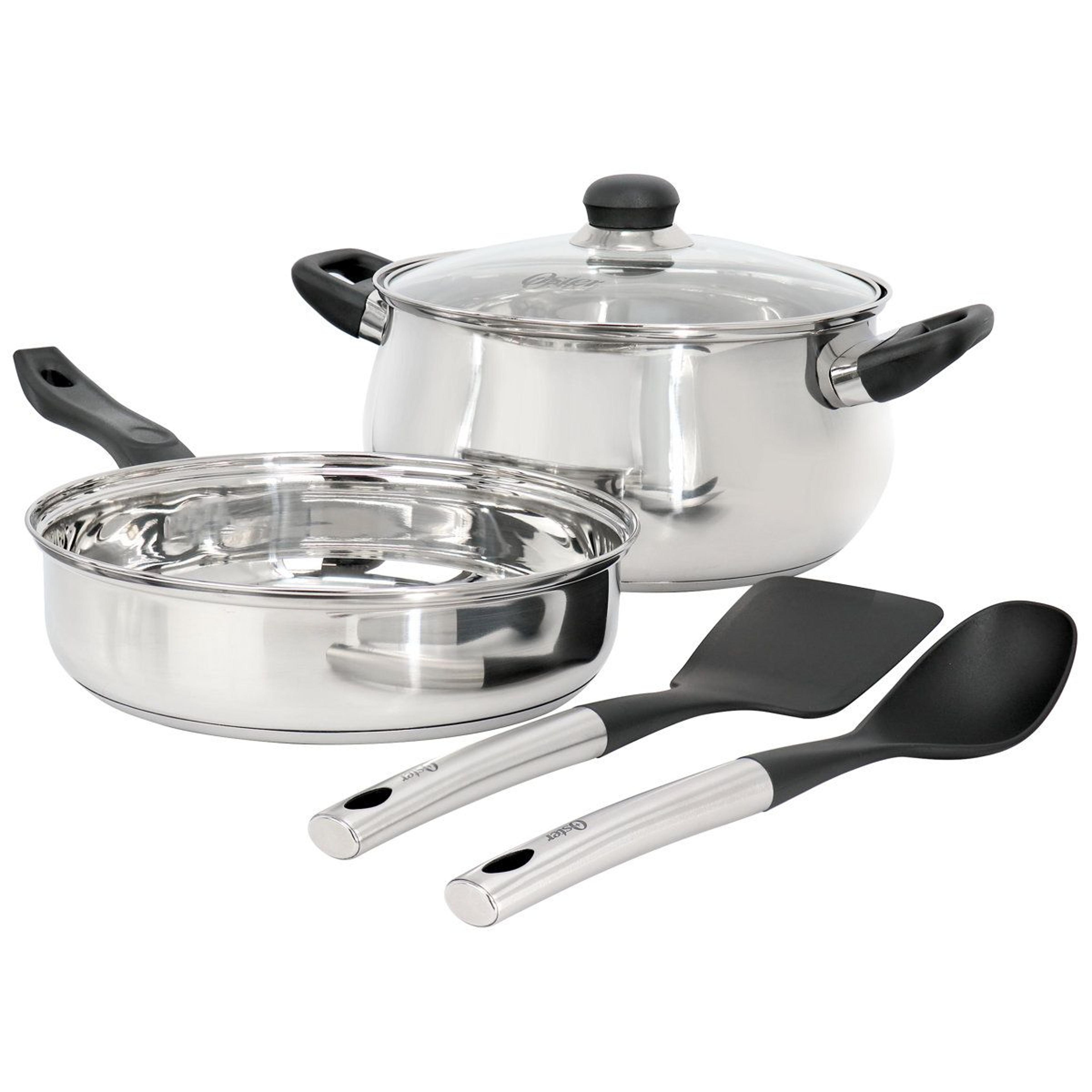 5 piece stainless steel cookware set with dutch oven and saute pan