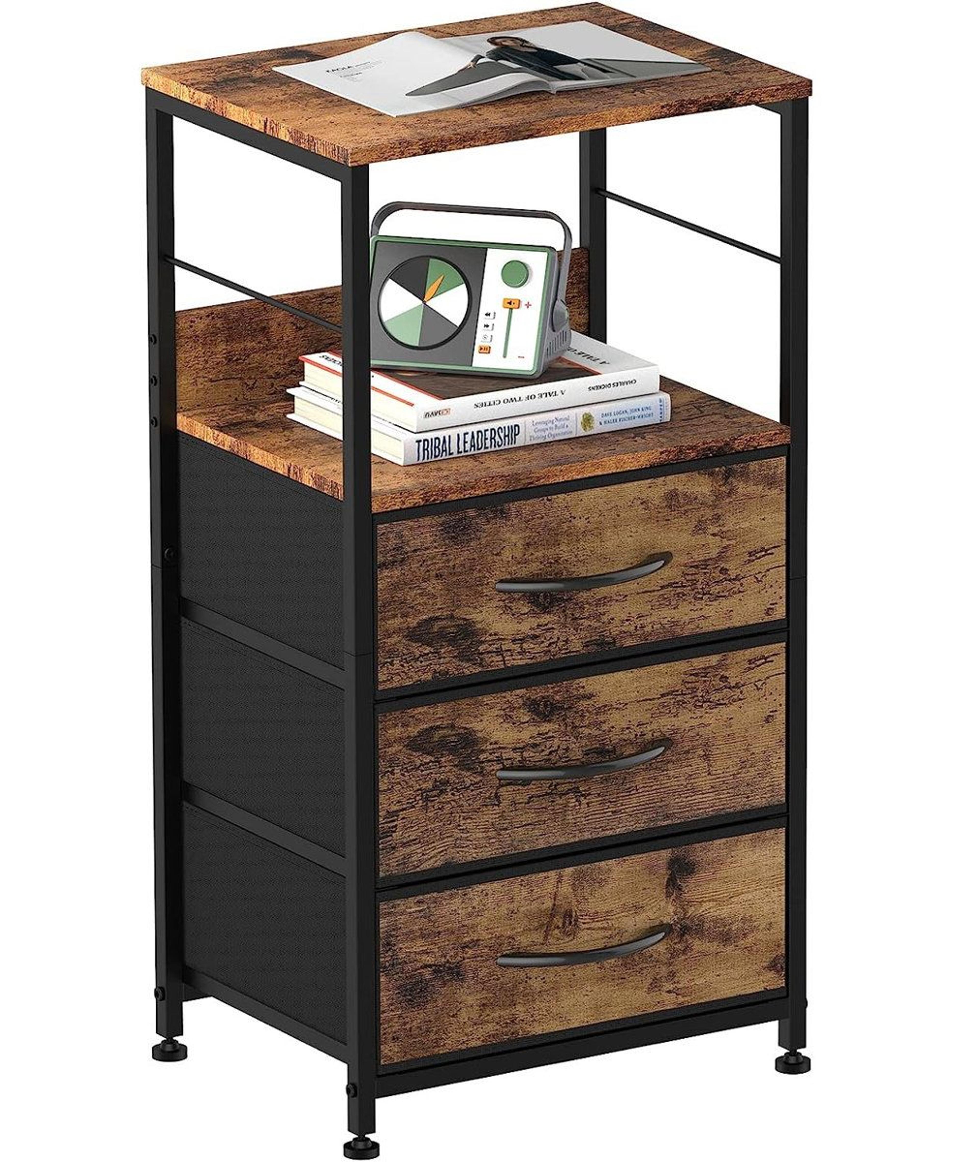 designs dezeree tall end table with drawers 3 drawer nightstand