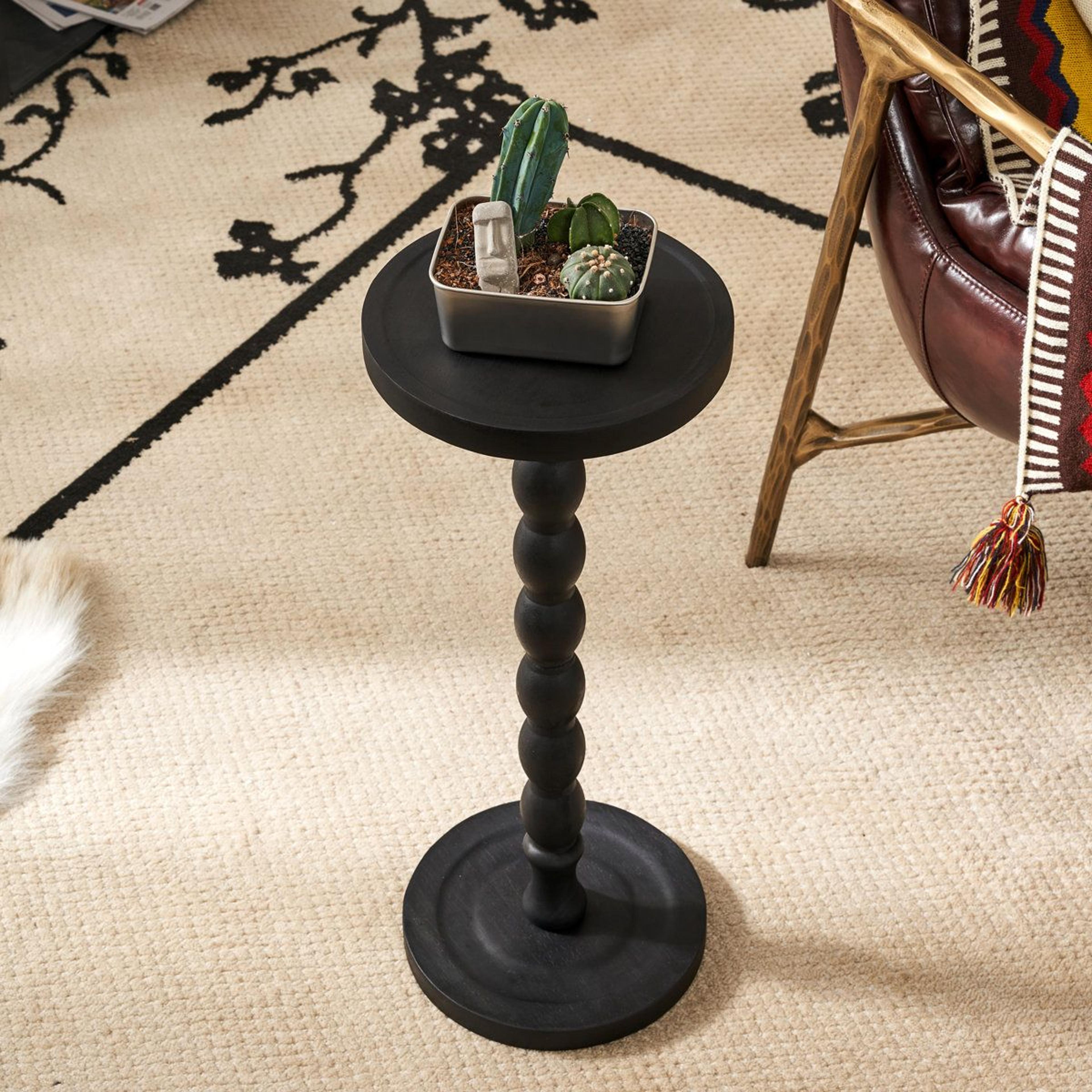 solid wood round end table pedestal drink table and tall plant stand