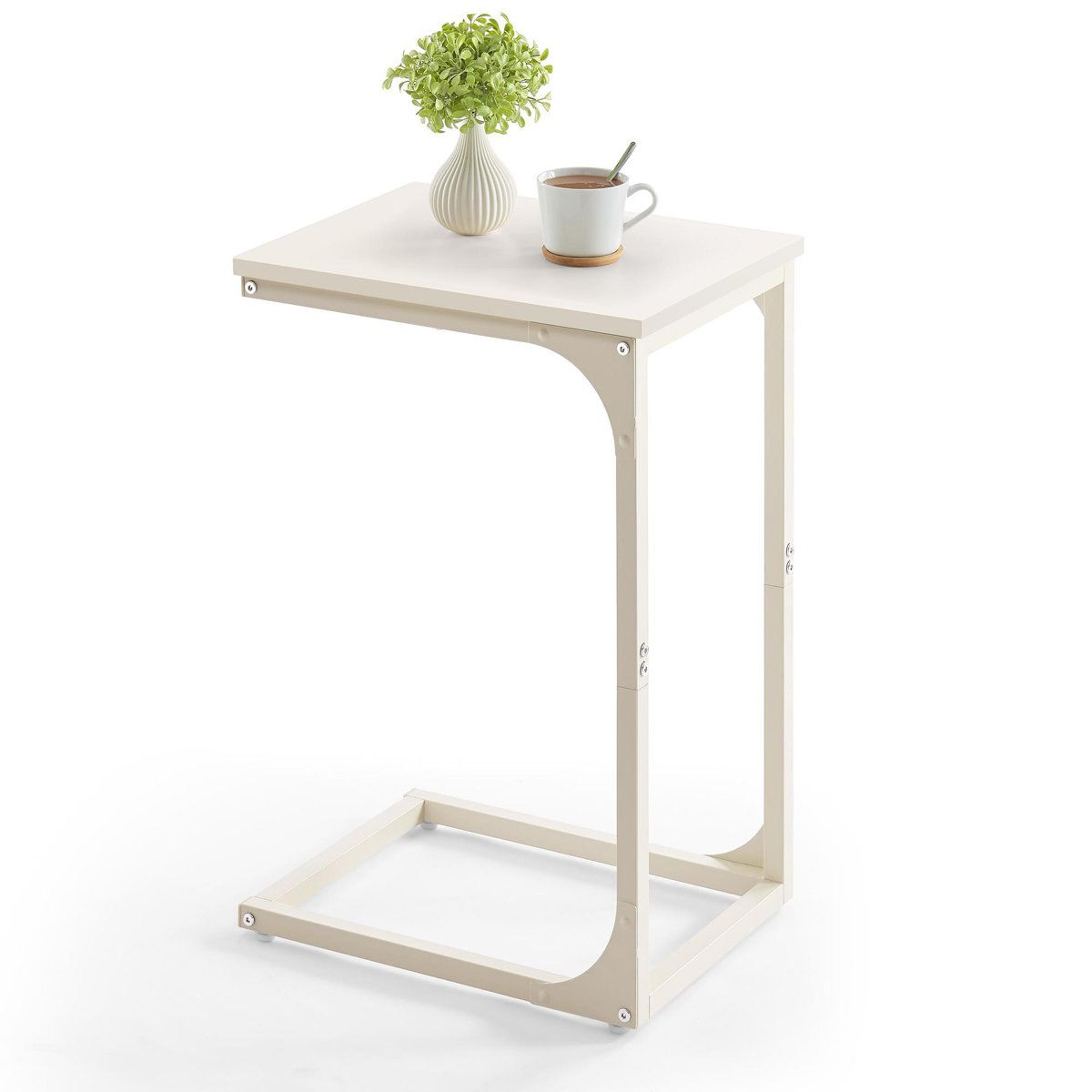 slim c shaped side table for sofa small spaces and laptop use