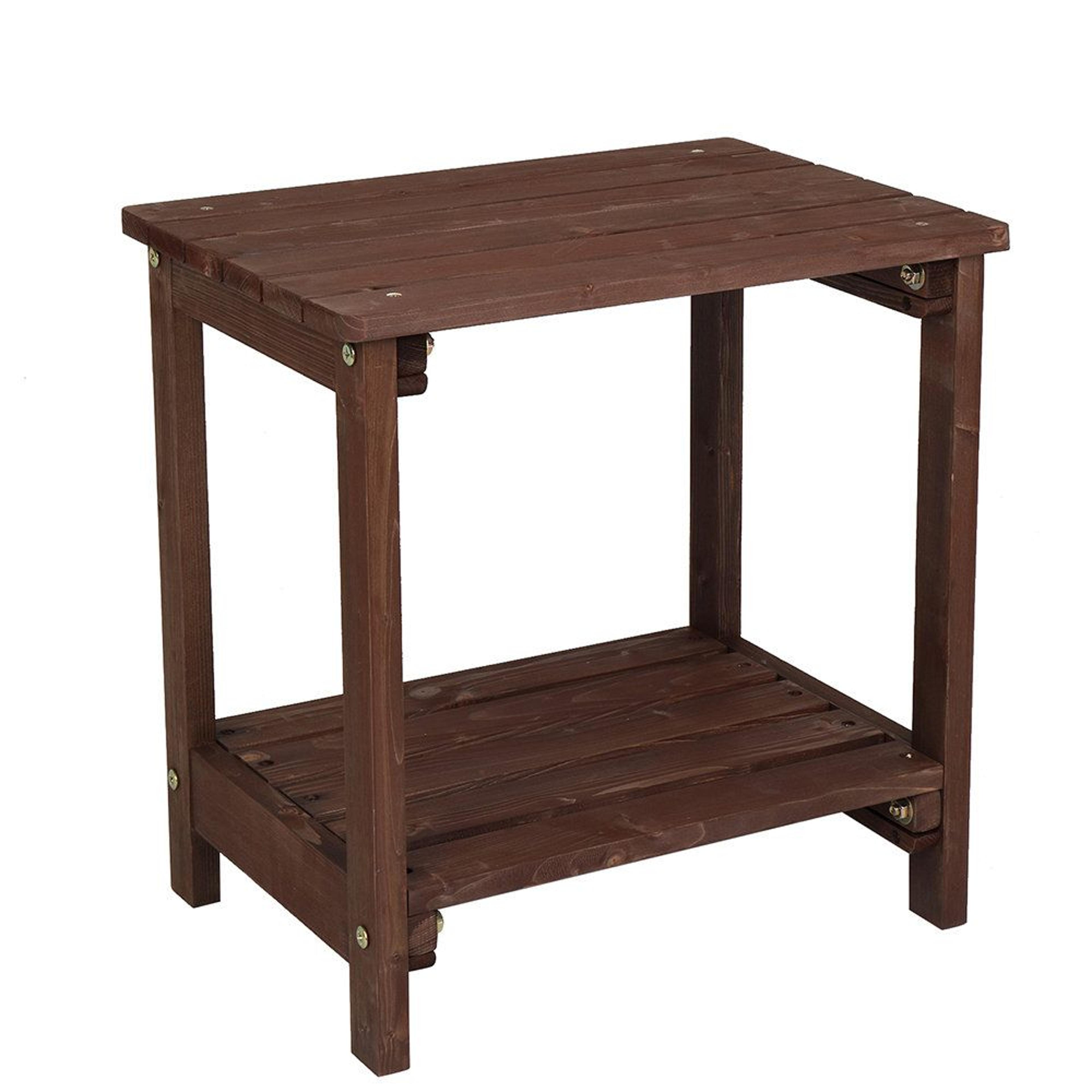 solid wood end table with storage shelf
