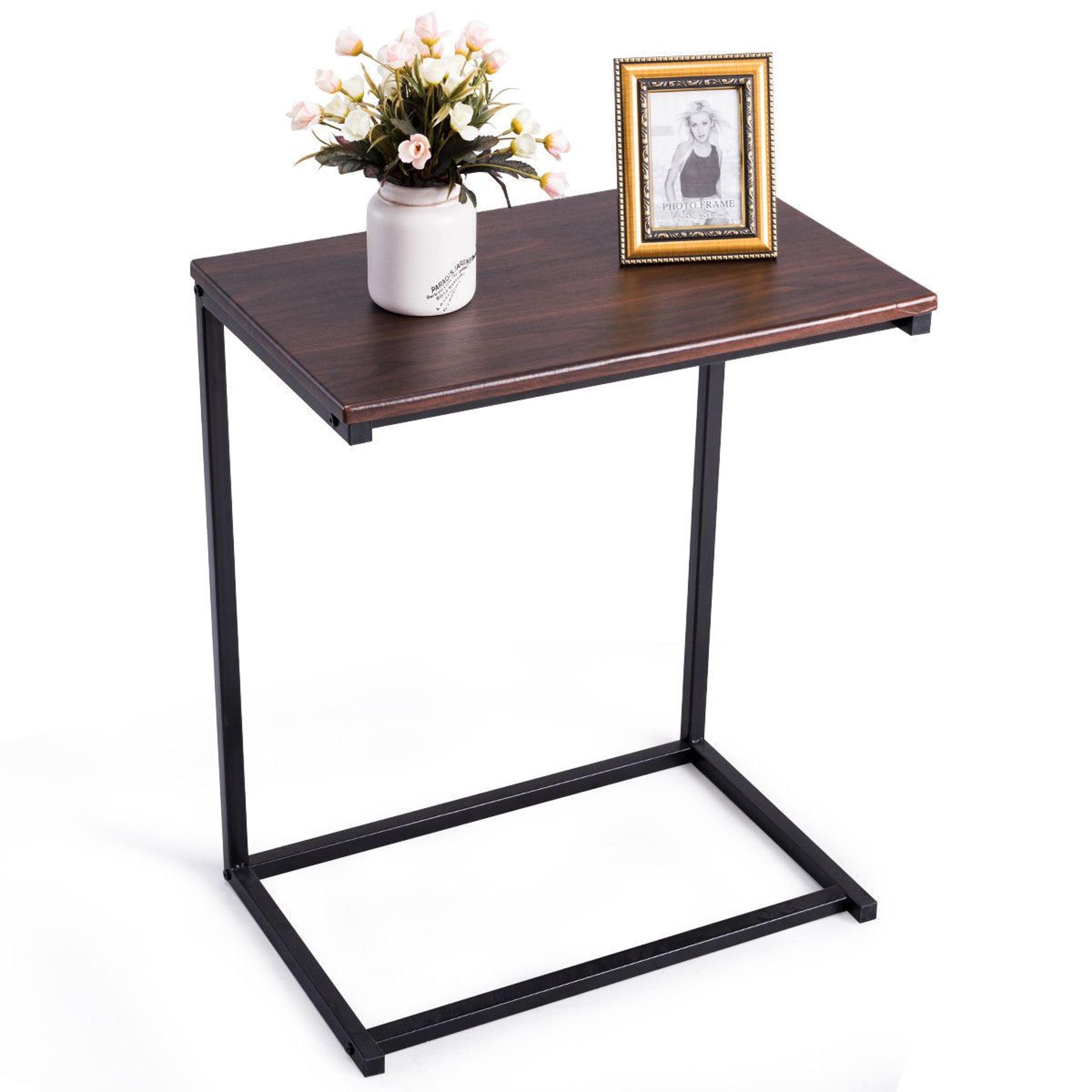 louella c shaped side table sofa laptop end table