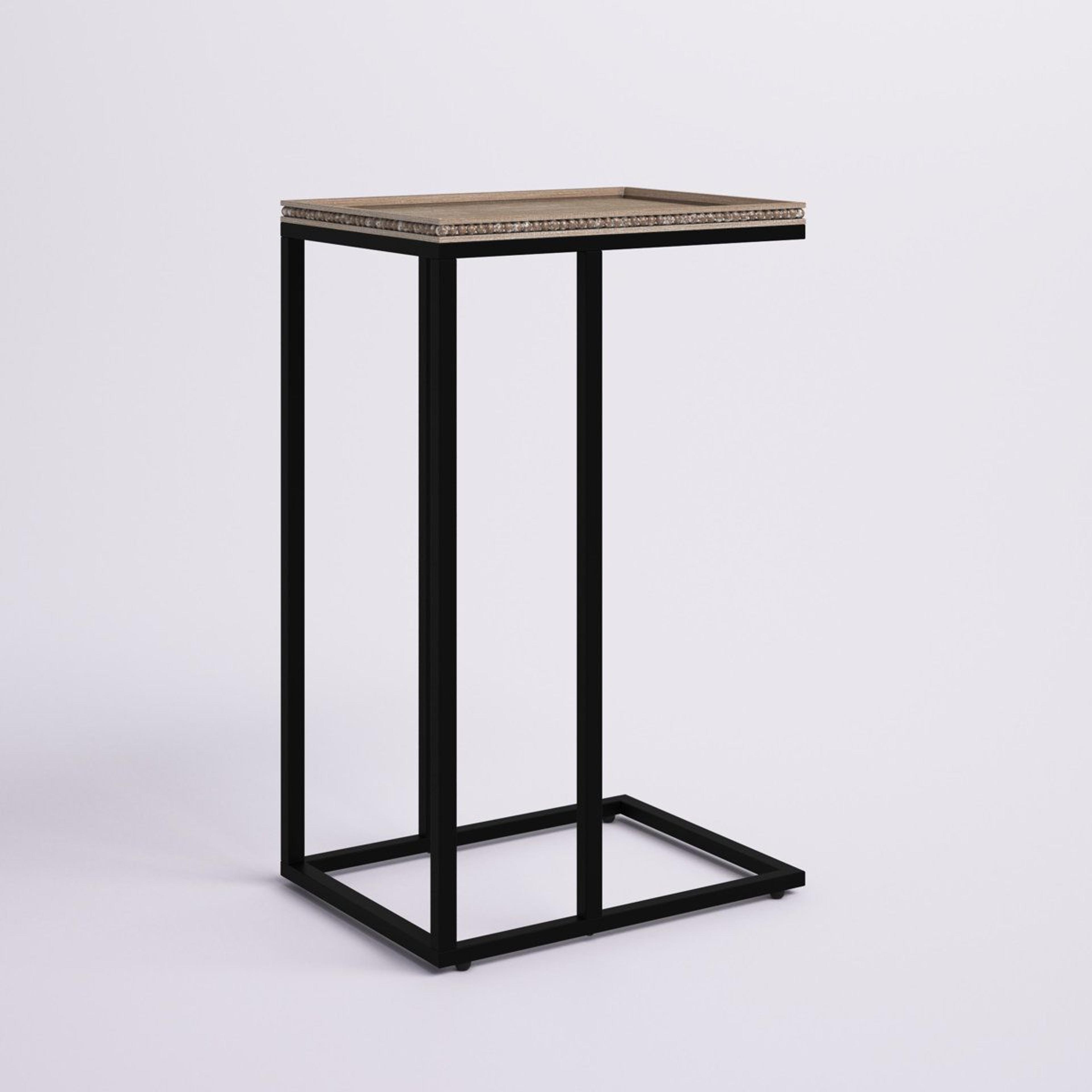 farmhouse c table with beaded tray top compact couch side table