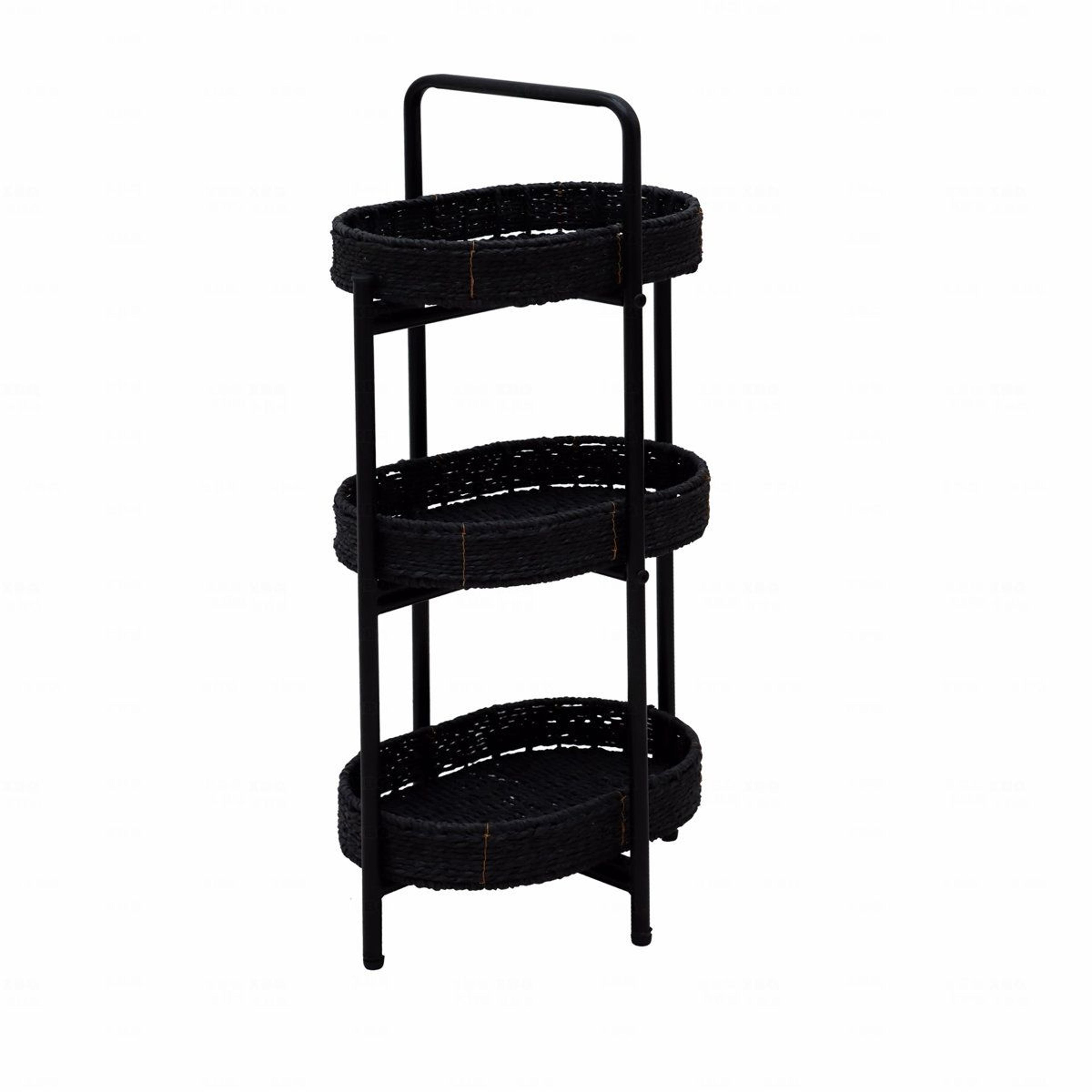 dakota fields 3 tier storage side table handwoven paper rope basket & portable accent nightstand