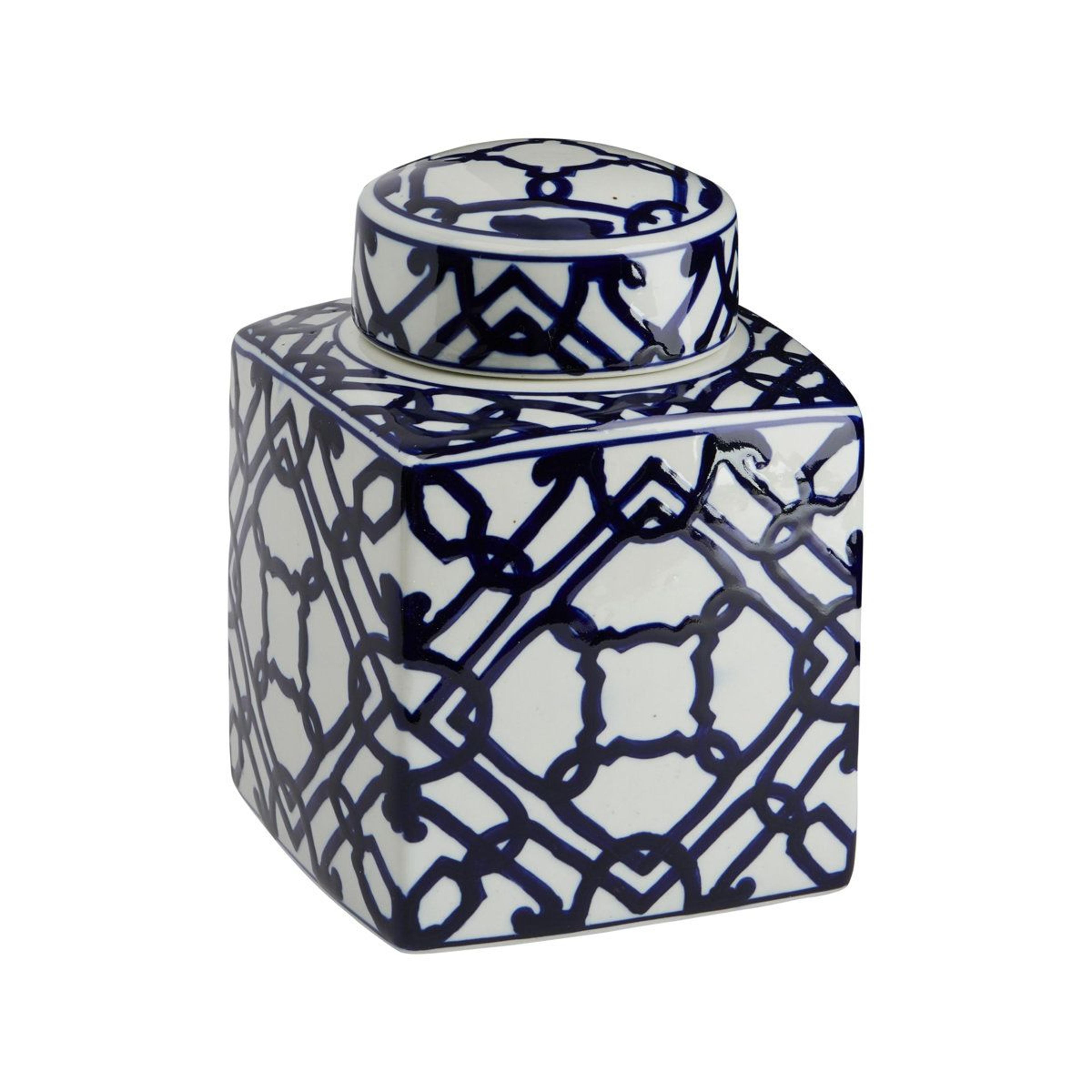 chadwicks blue and white ceramic ginger jar with lid for elegant home decor