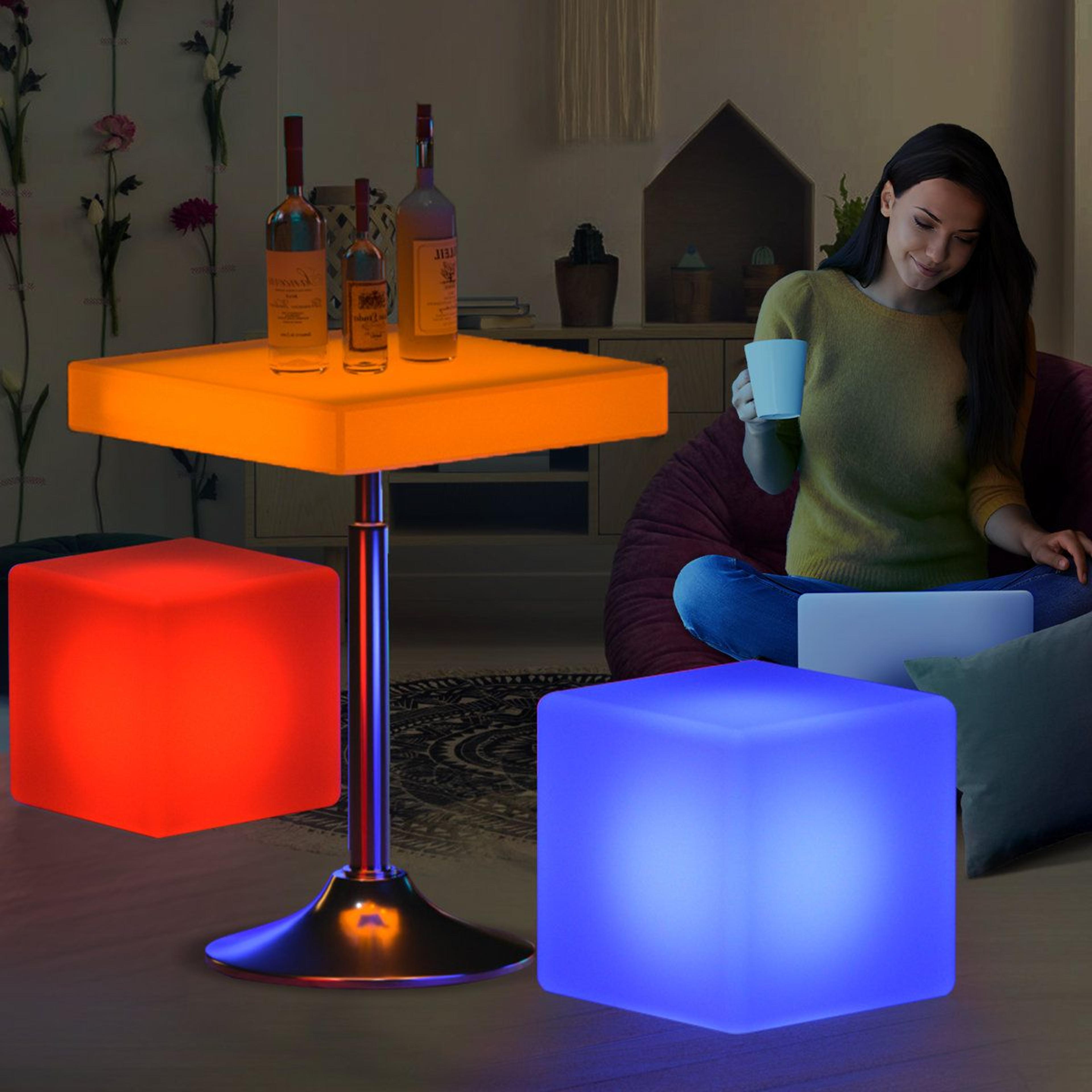 rechargeable color changing led cube chair & waterproof outdoor mood light with remote control