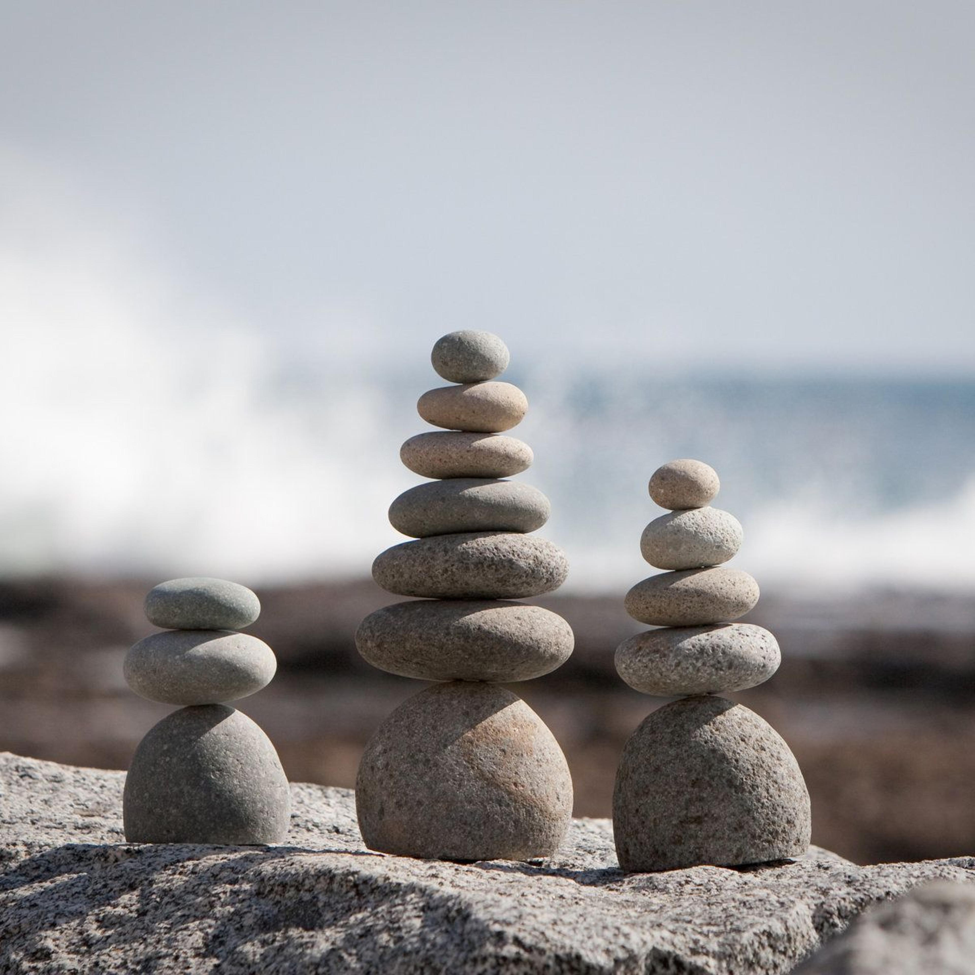chacra 3 piece garden rock cairn set weather resistant zen outdoor decor