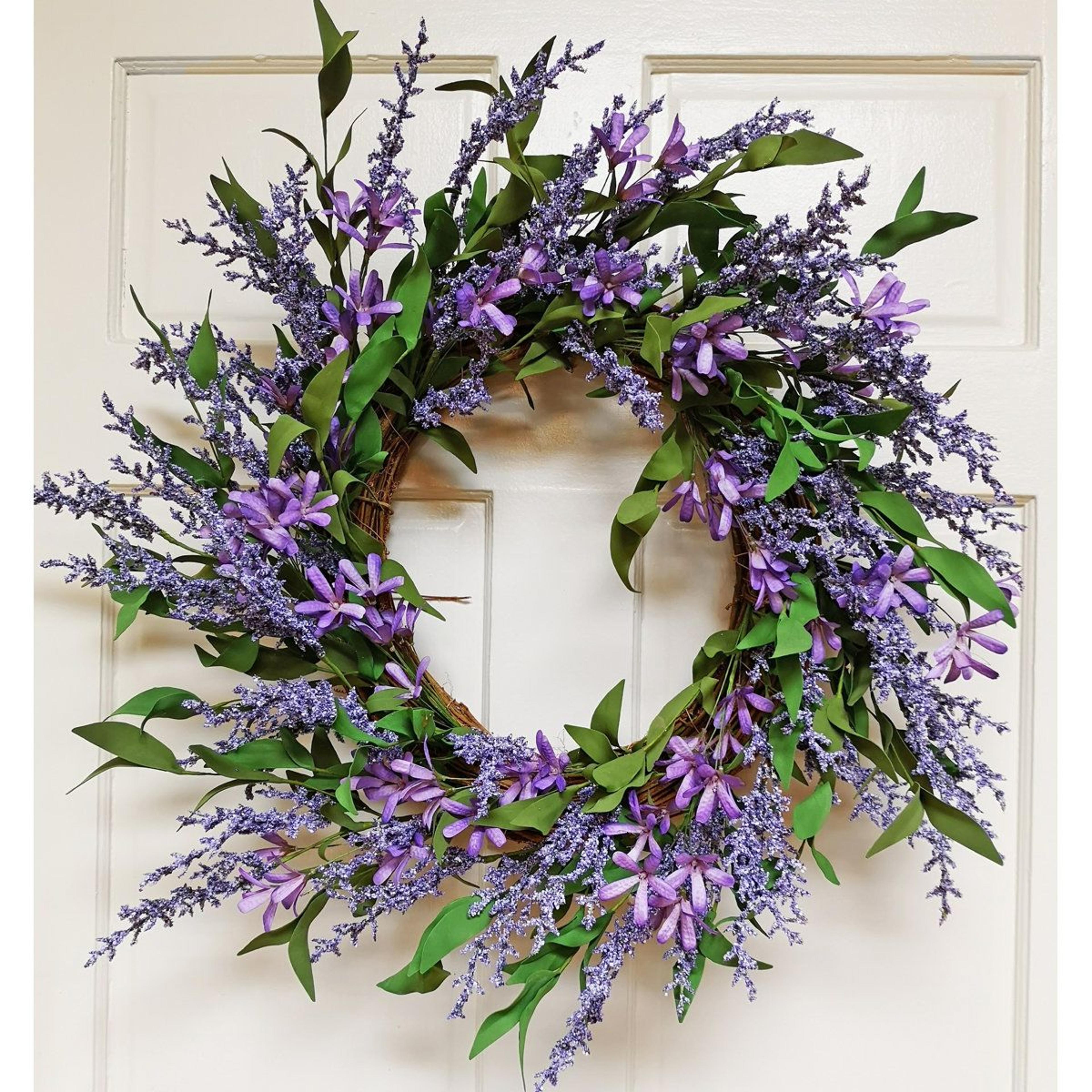 handcrafted 22 inch floral wreath for front door decor and seasonal home accents