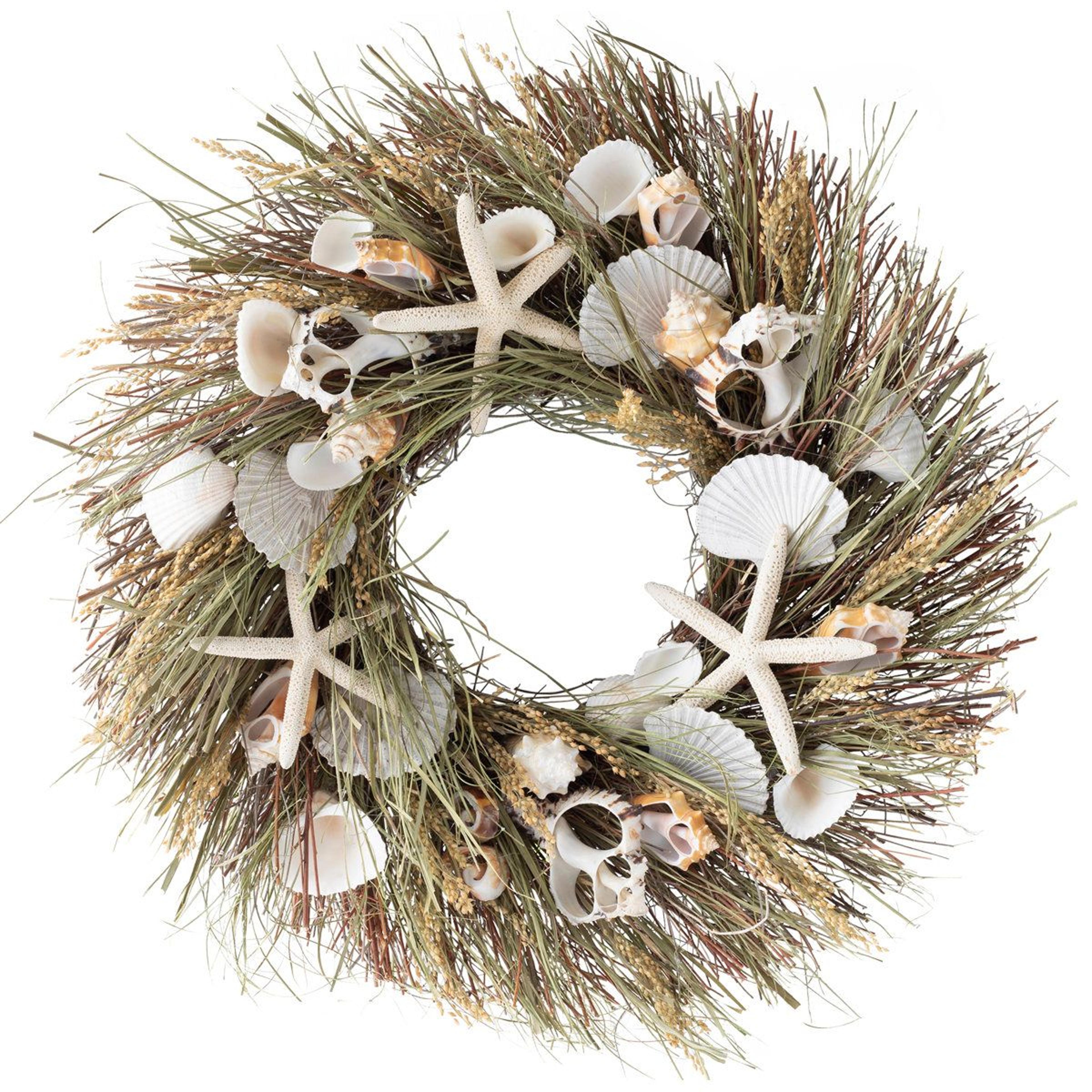 coastal elegance 20 inch handcrafted seashell and capiz wreath for beach themed wall art