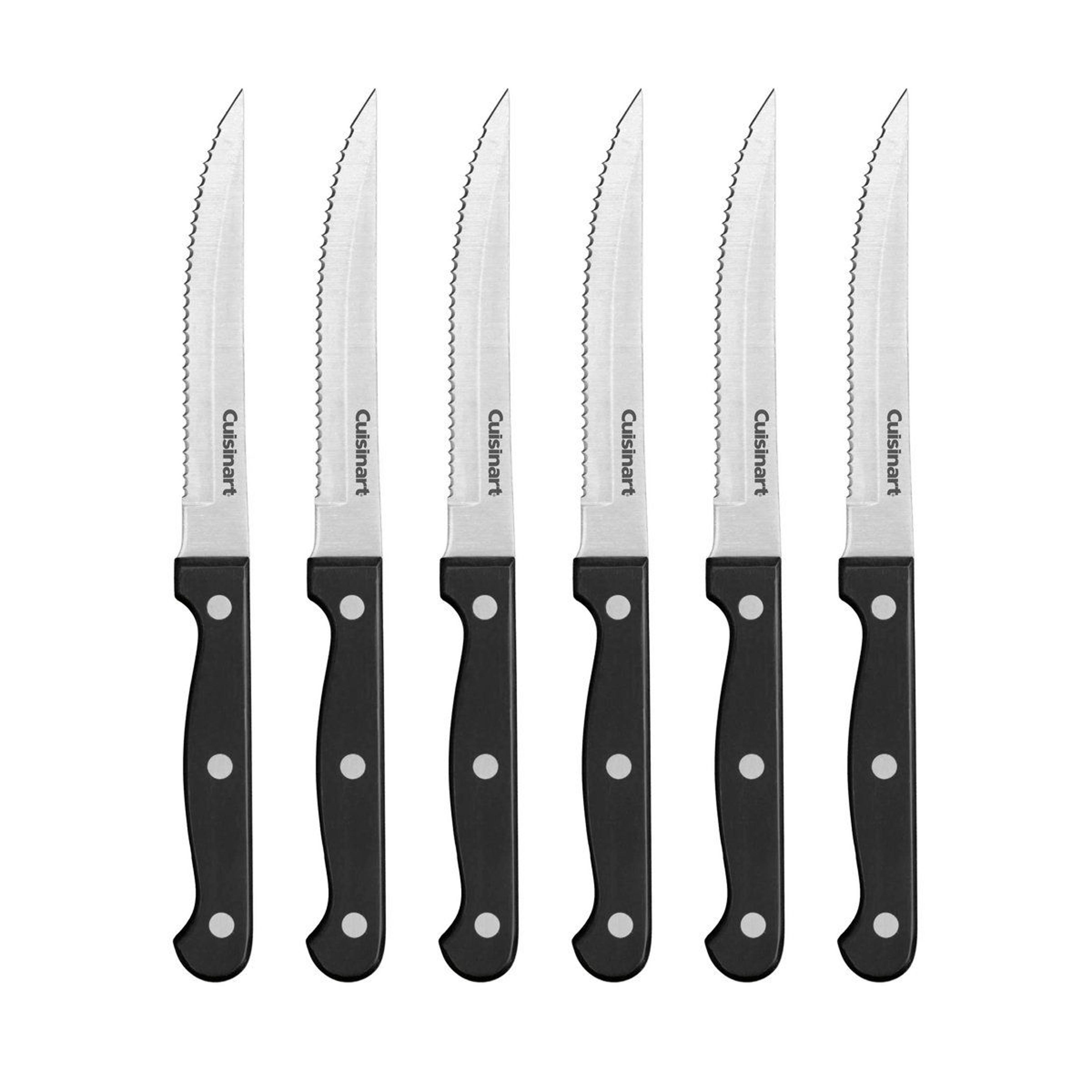 6 piece steak knife set durable stainless steel sharp kitchen knives