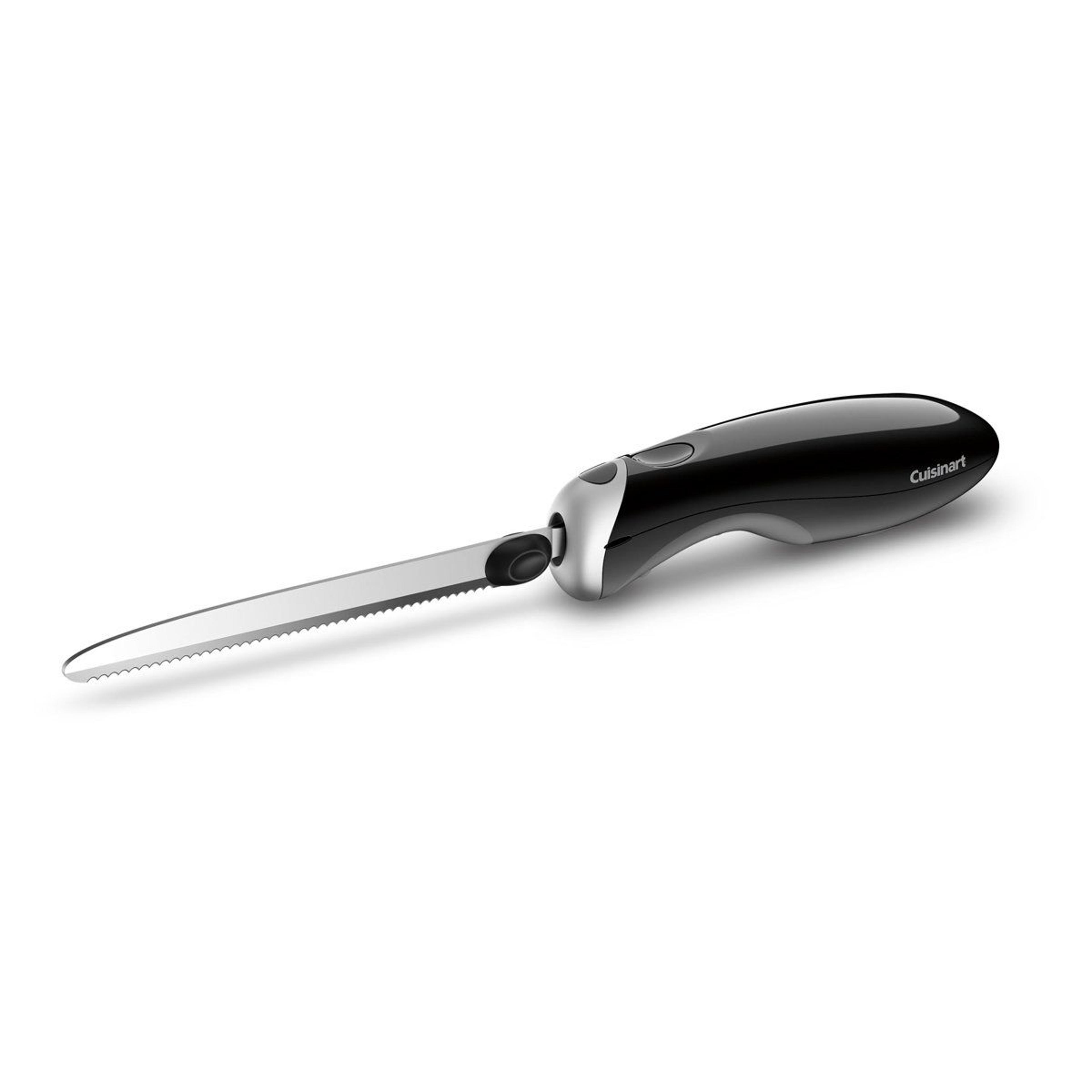 electric knife with serrated blade for precision meat and bread carving
