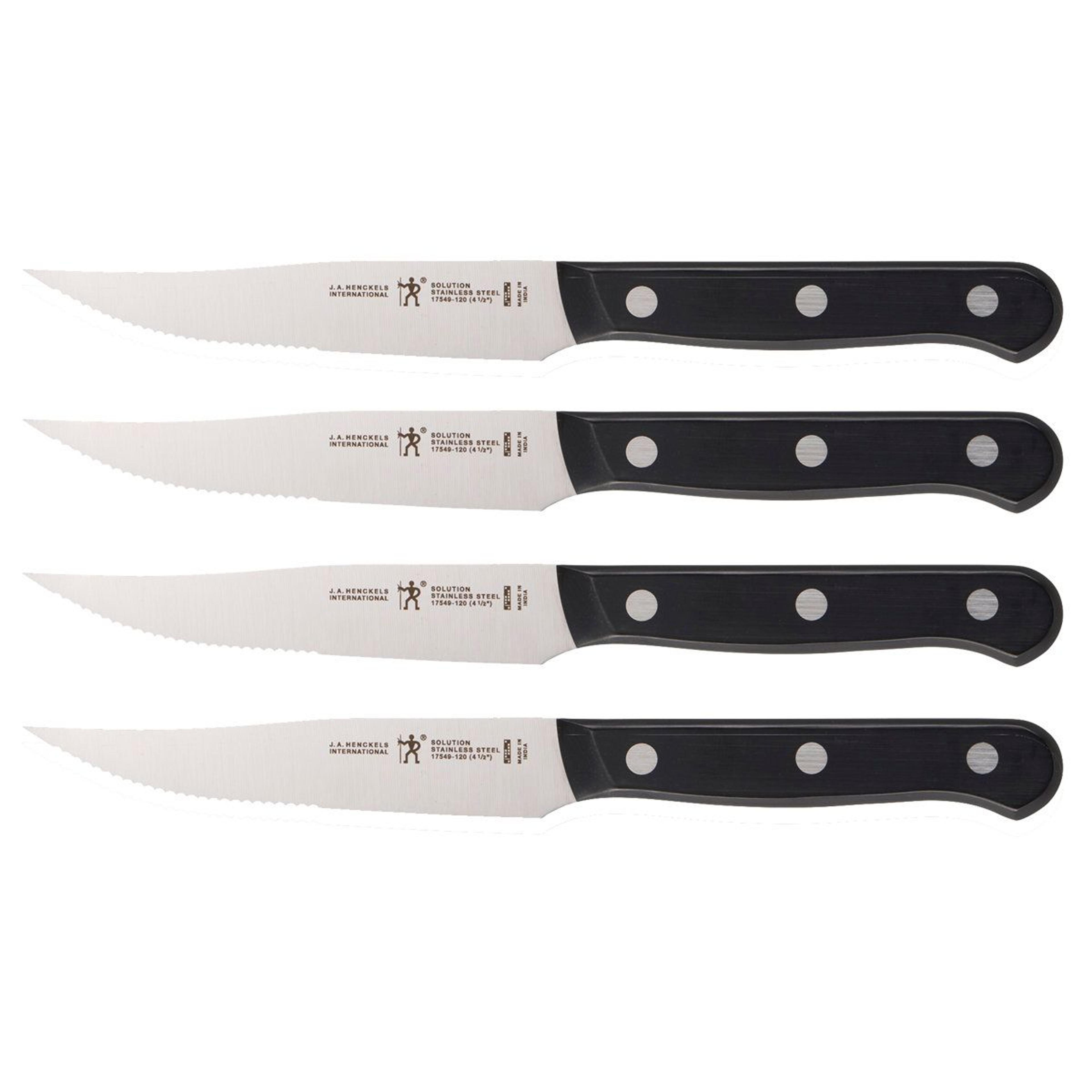 solution 4 piece steak knife set professional stainless steel cutlery for effortless meat slicing
