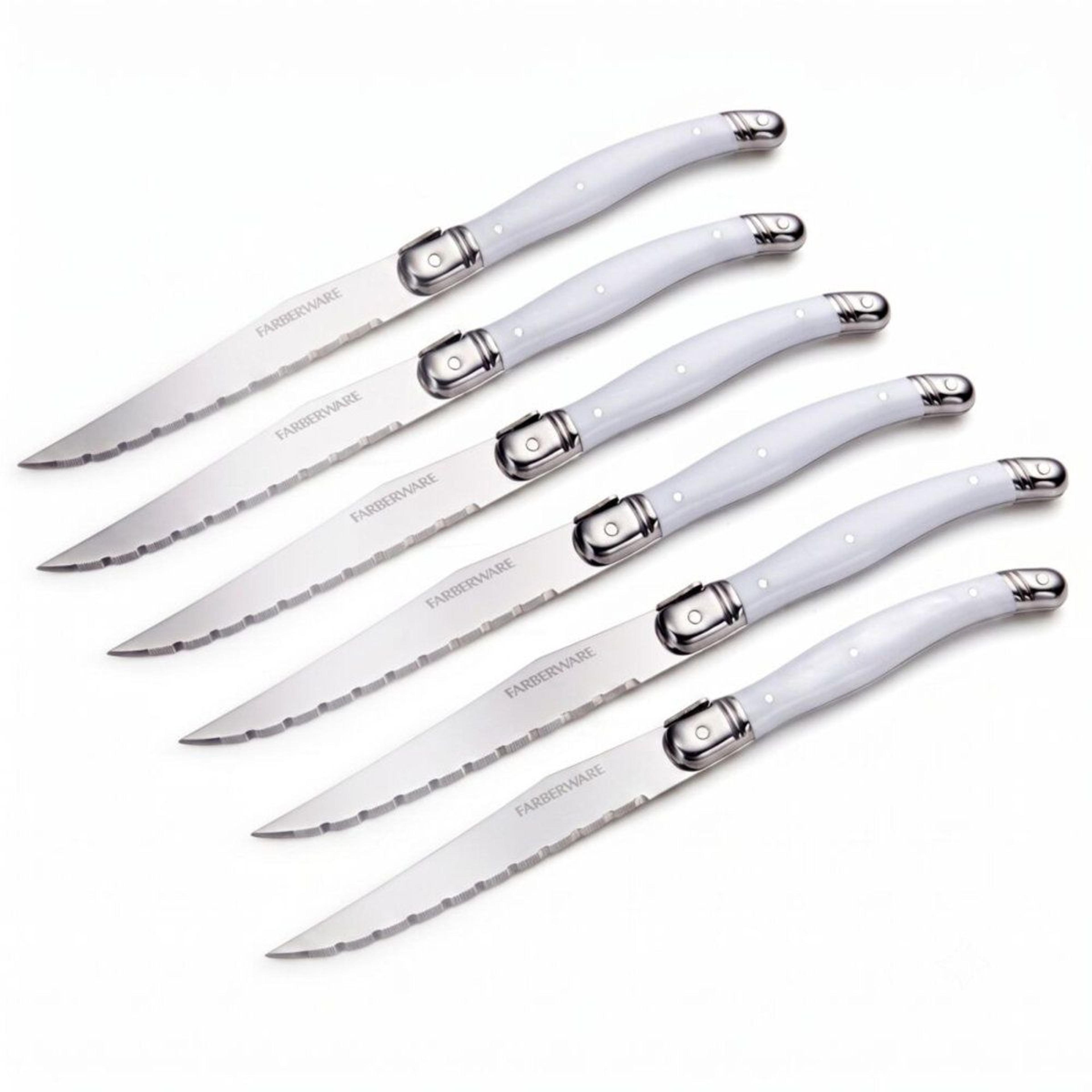 6 piece laguiole steak knife set with storage tray