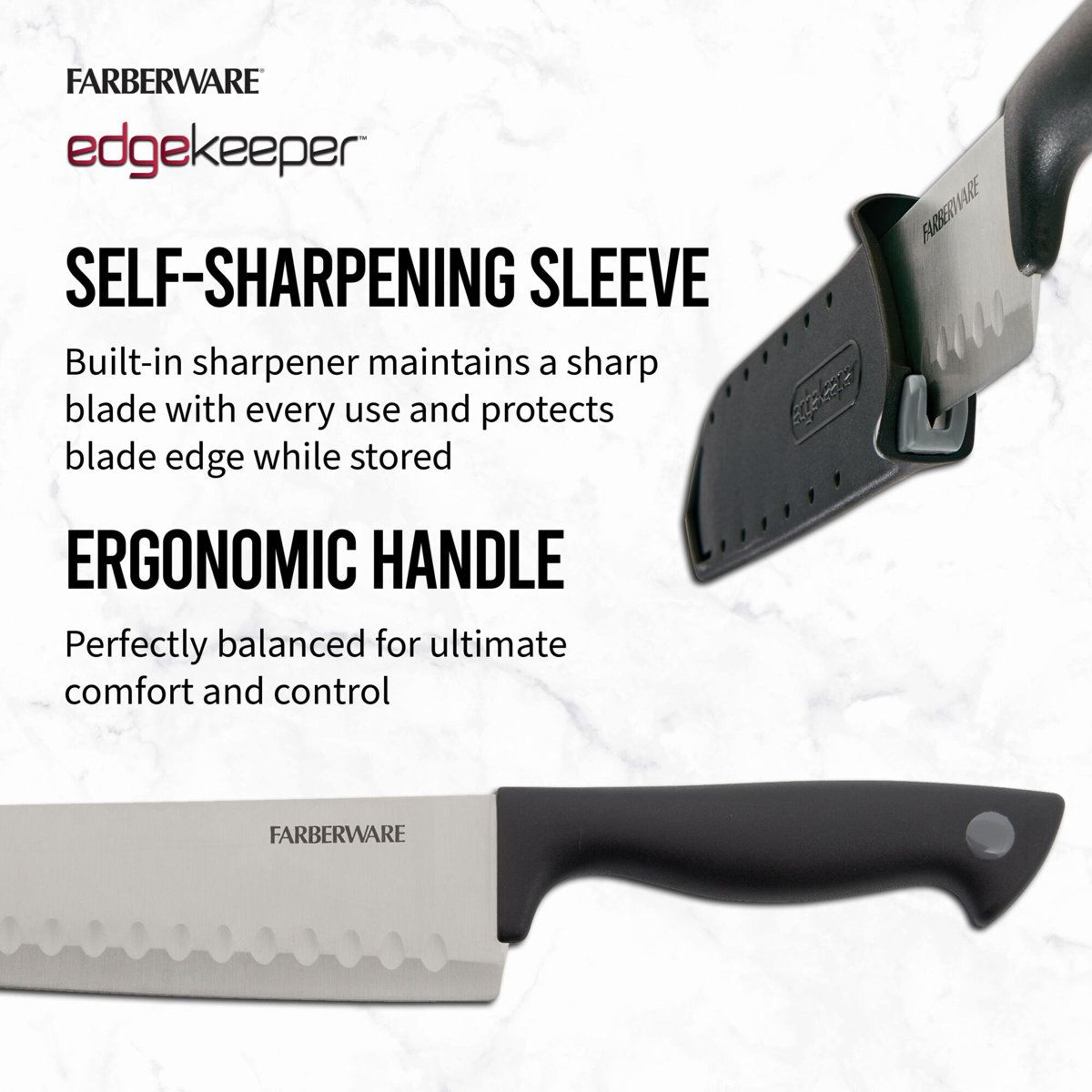 edgekeeper 7-inch santoku knife with self-sharpening blade cover