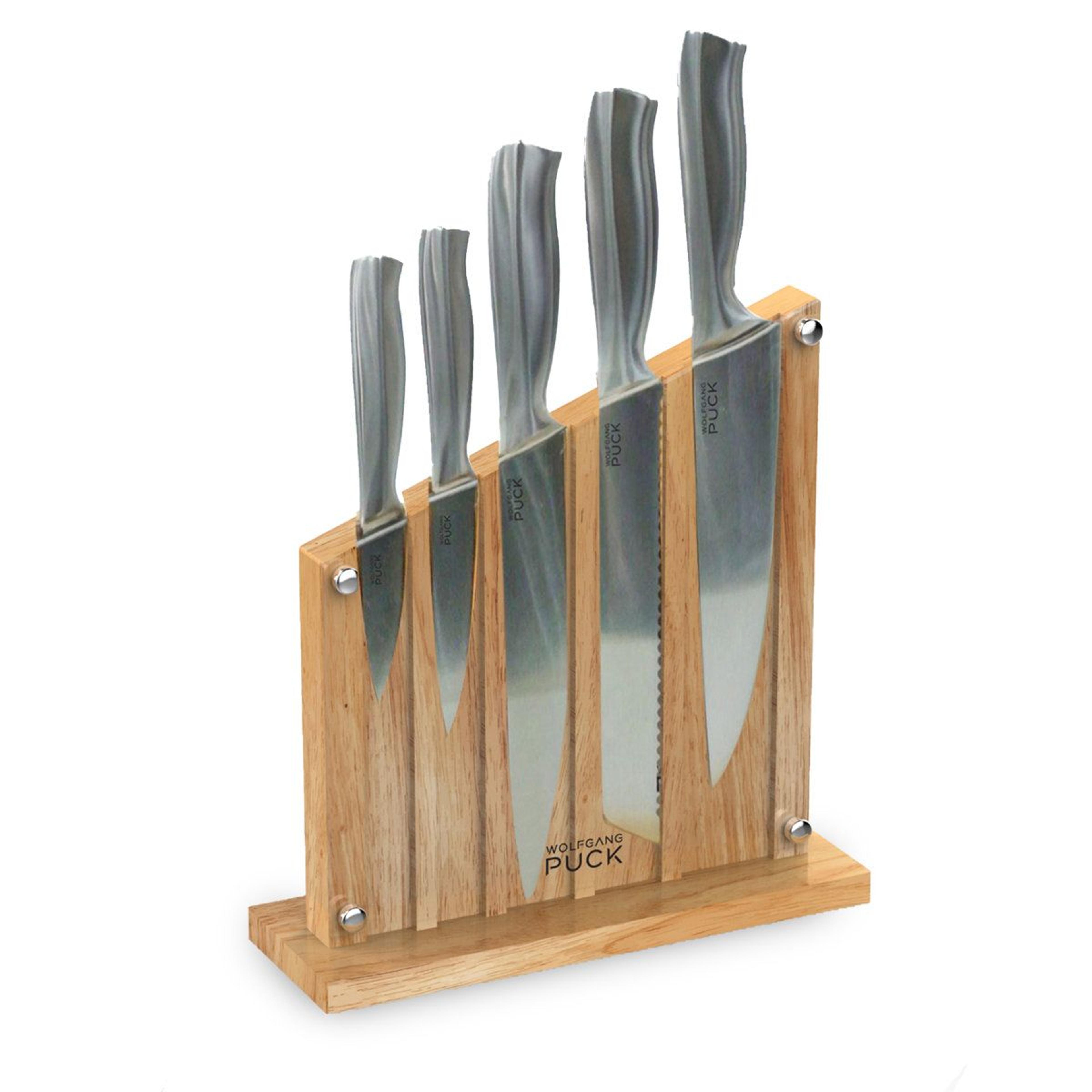 6-piece stainless steel knife set with block chef-quality kitchen knife set for precision meal prep