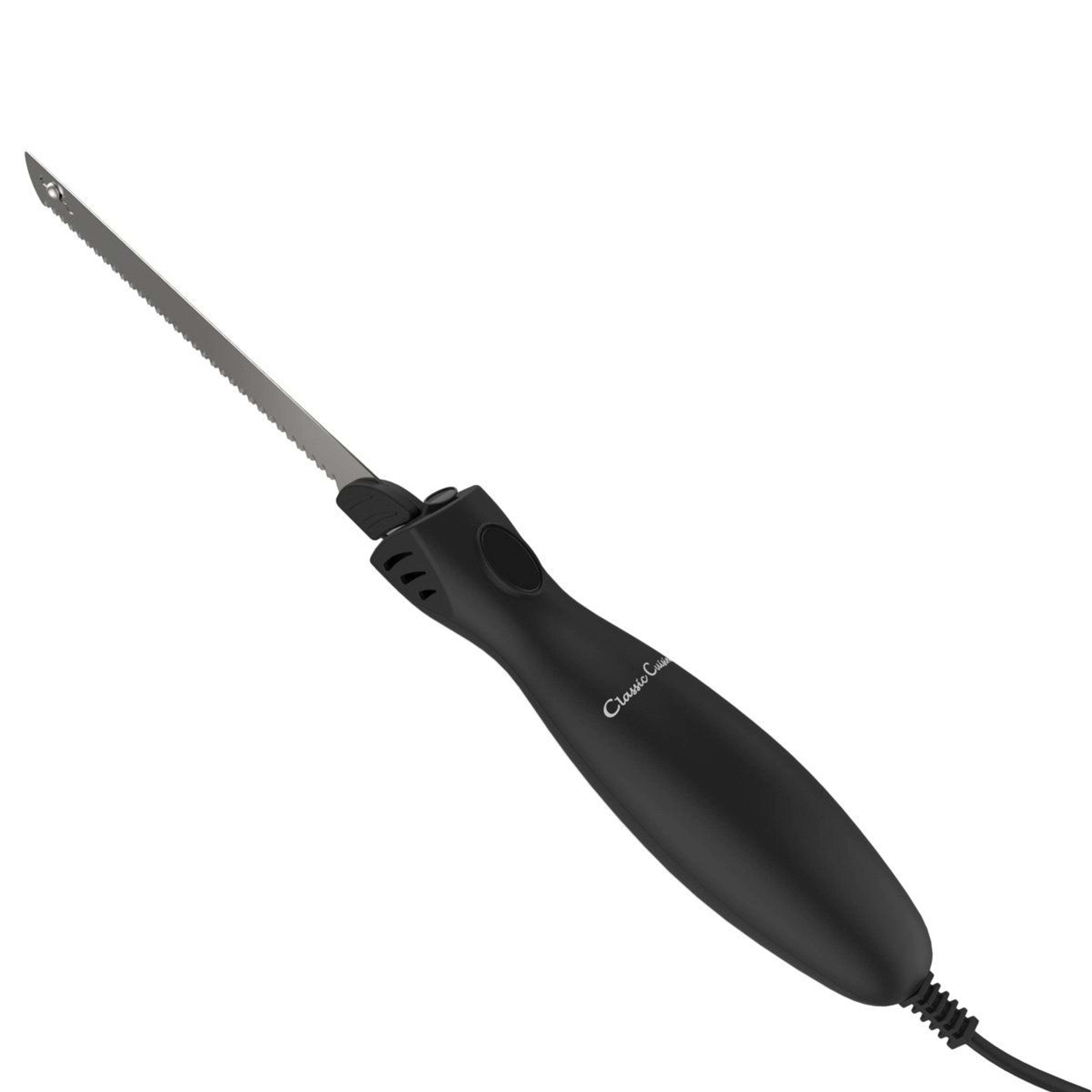classic cuisine 8 inch electric carving knife professional meat slicer for brisket, turkey, and holiday roasts