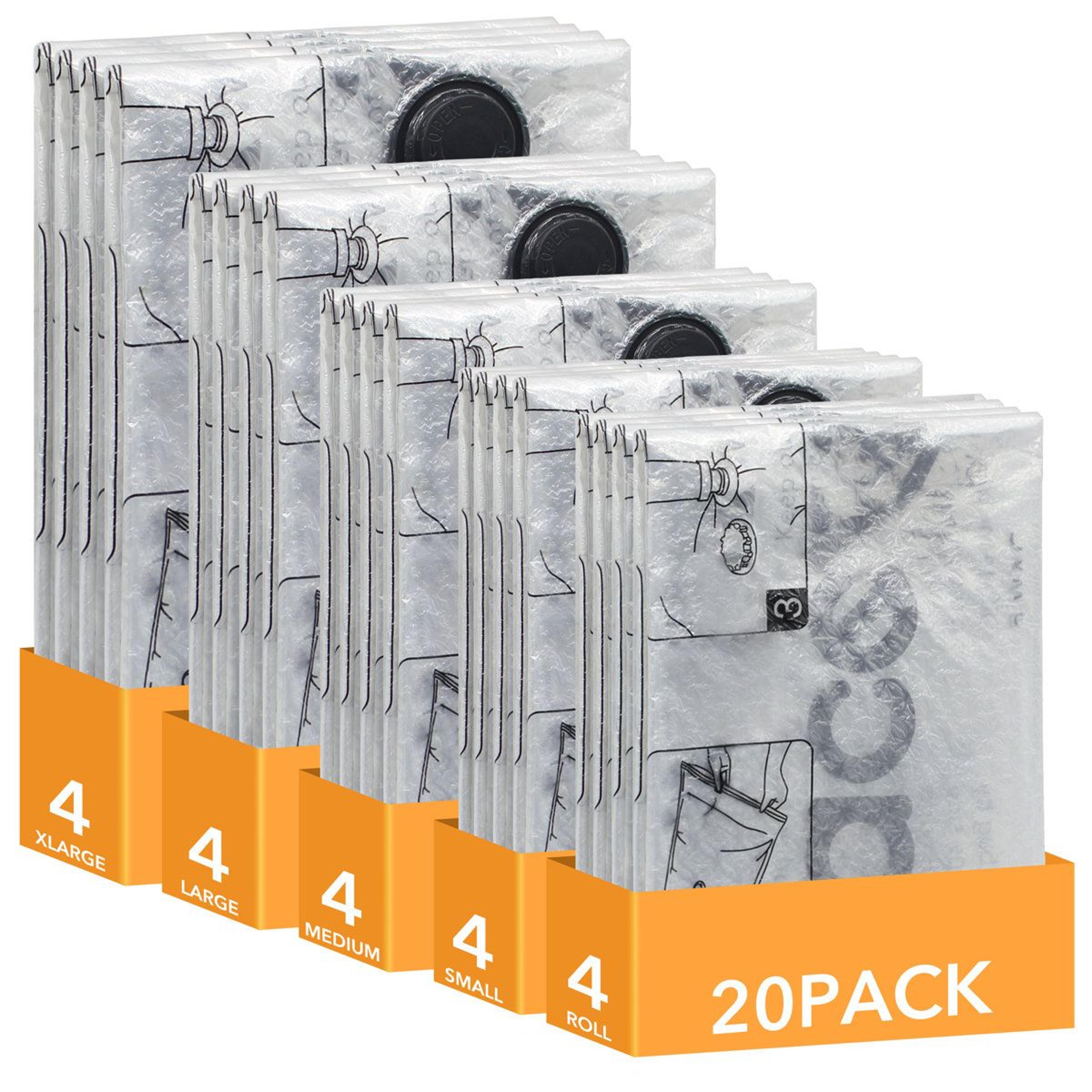 20 pack vacuum storage bags airtight compression bags for clothes & bedding space saving