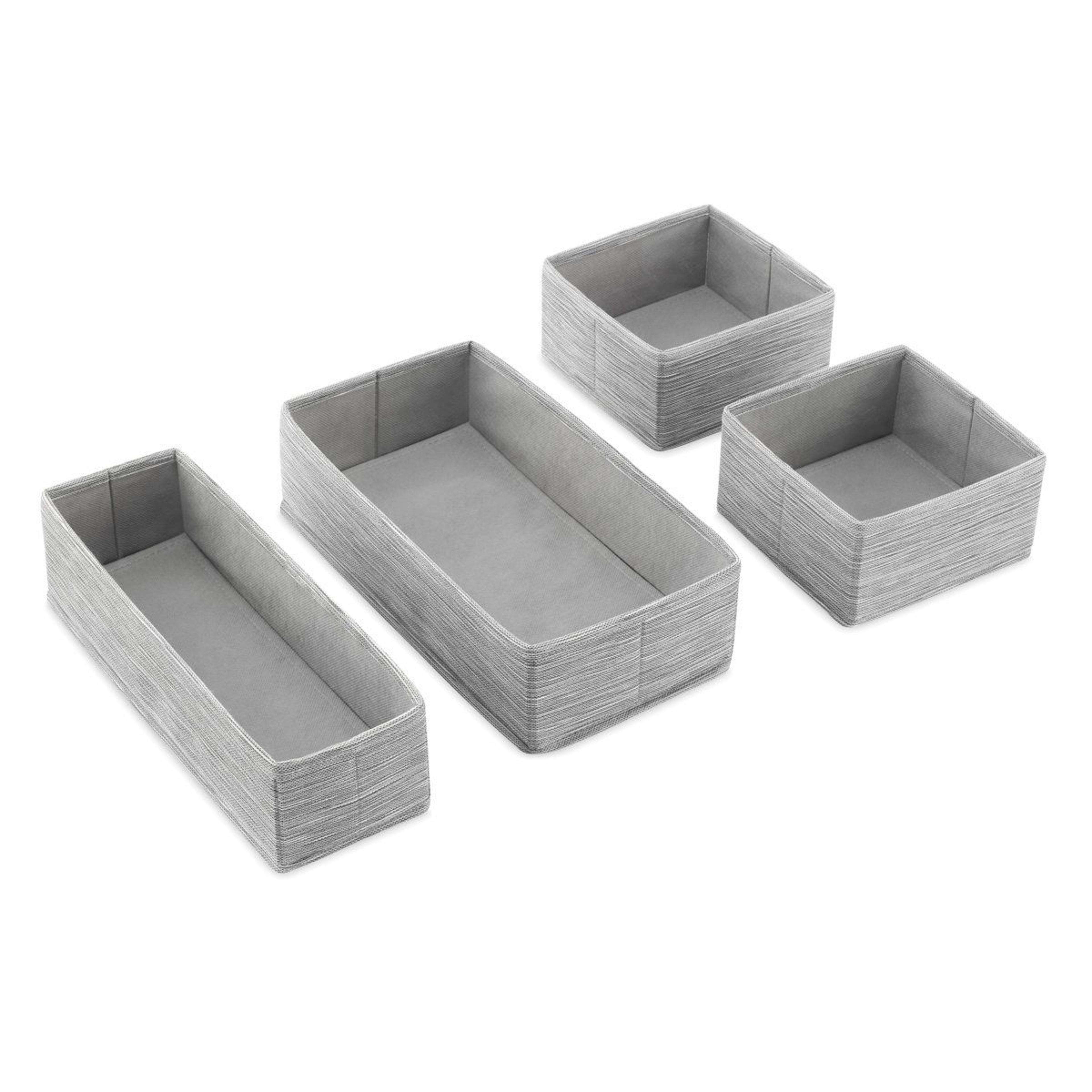 4-piece drawer organizer set for closet and office storage