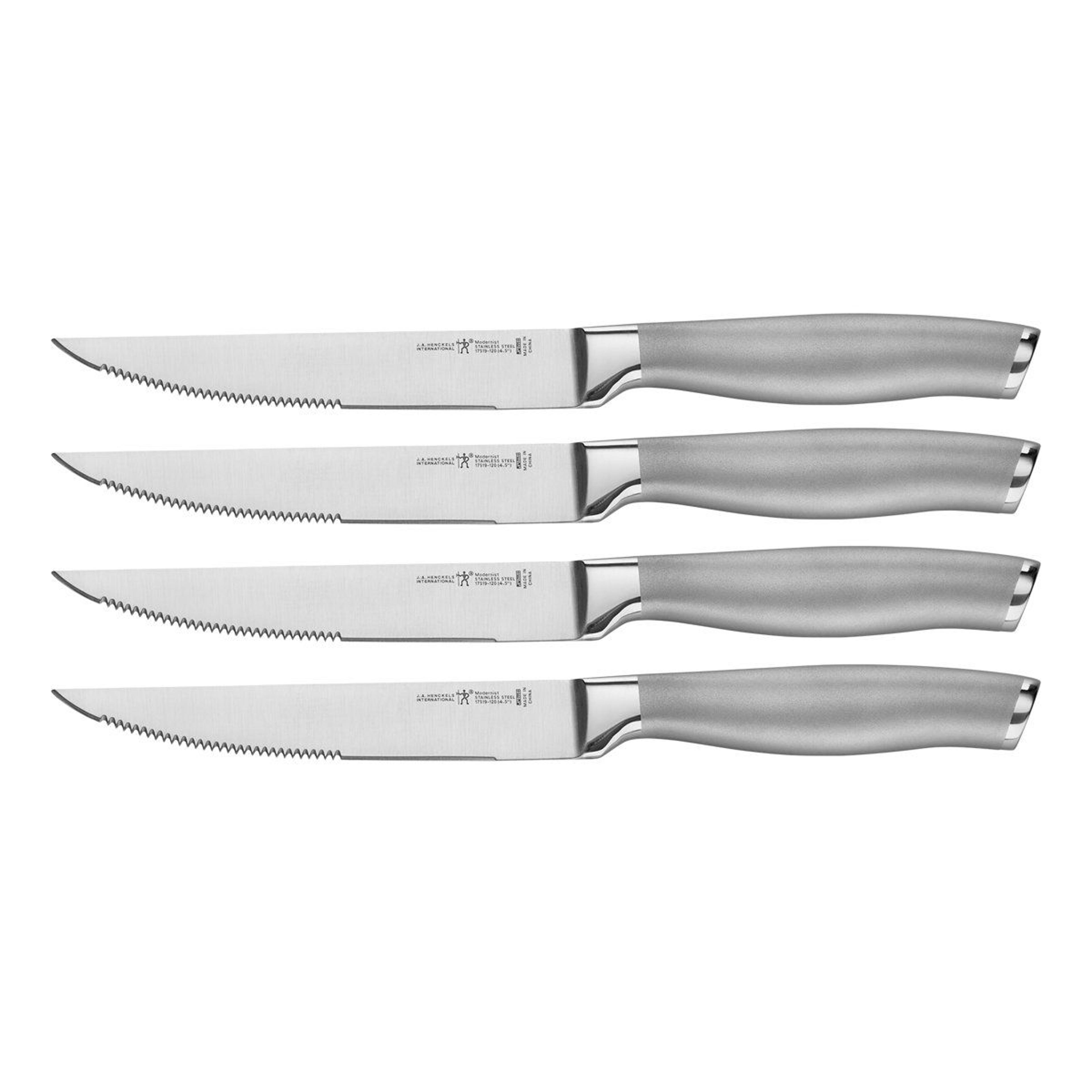 modernist 4 piece steak knife set professional stainless steel serrated knives