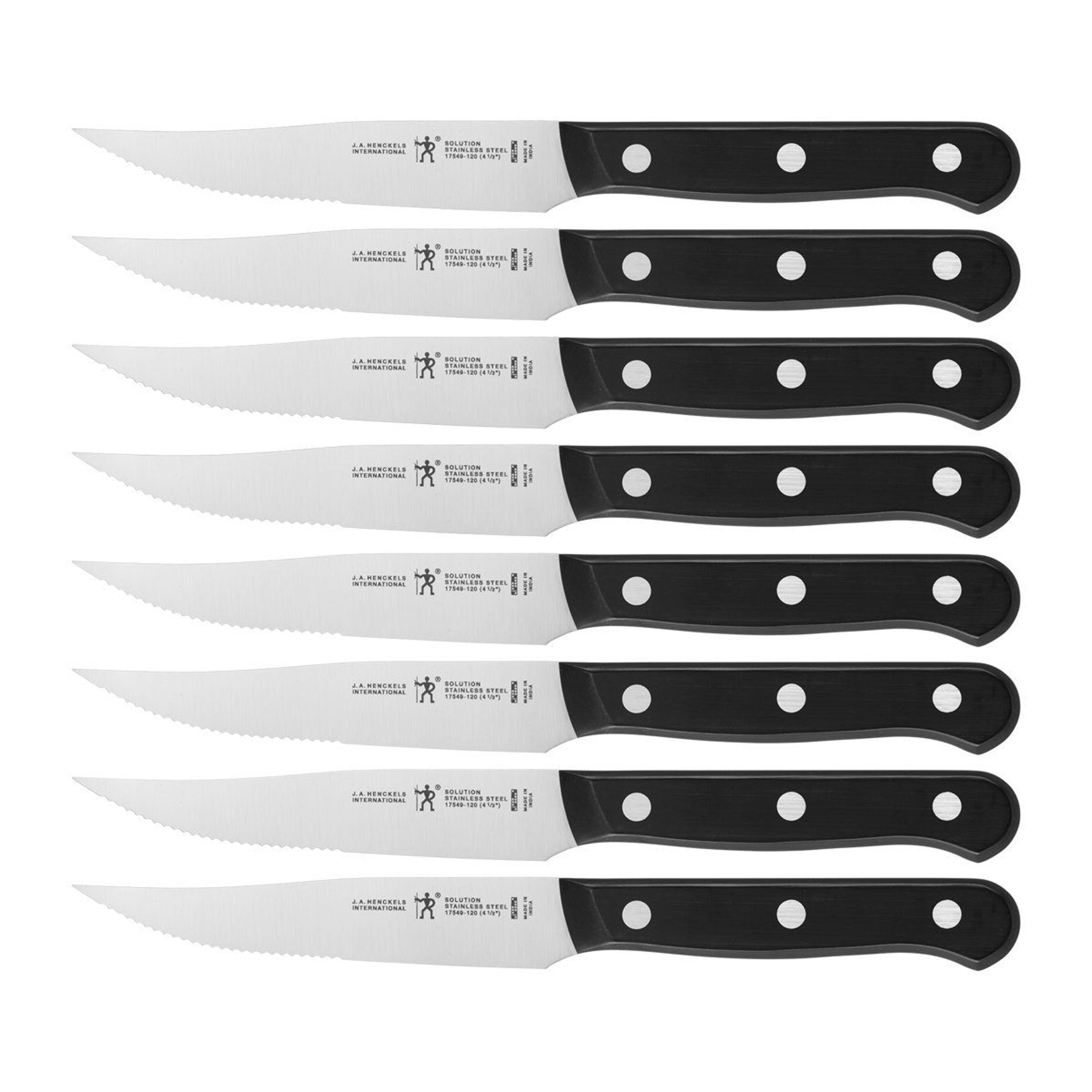solution stainless steel steak knife set 8 piece precision cutlery