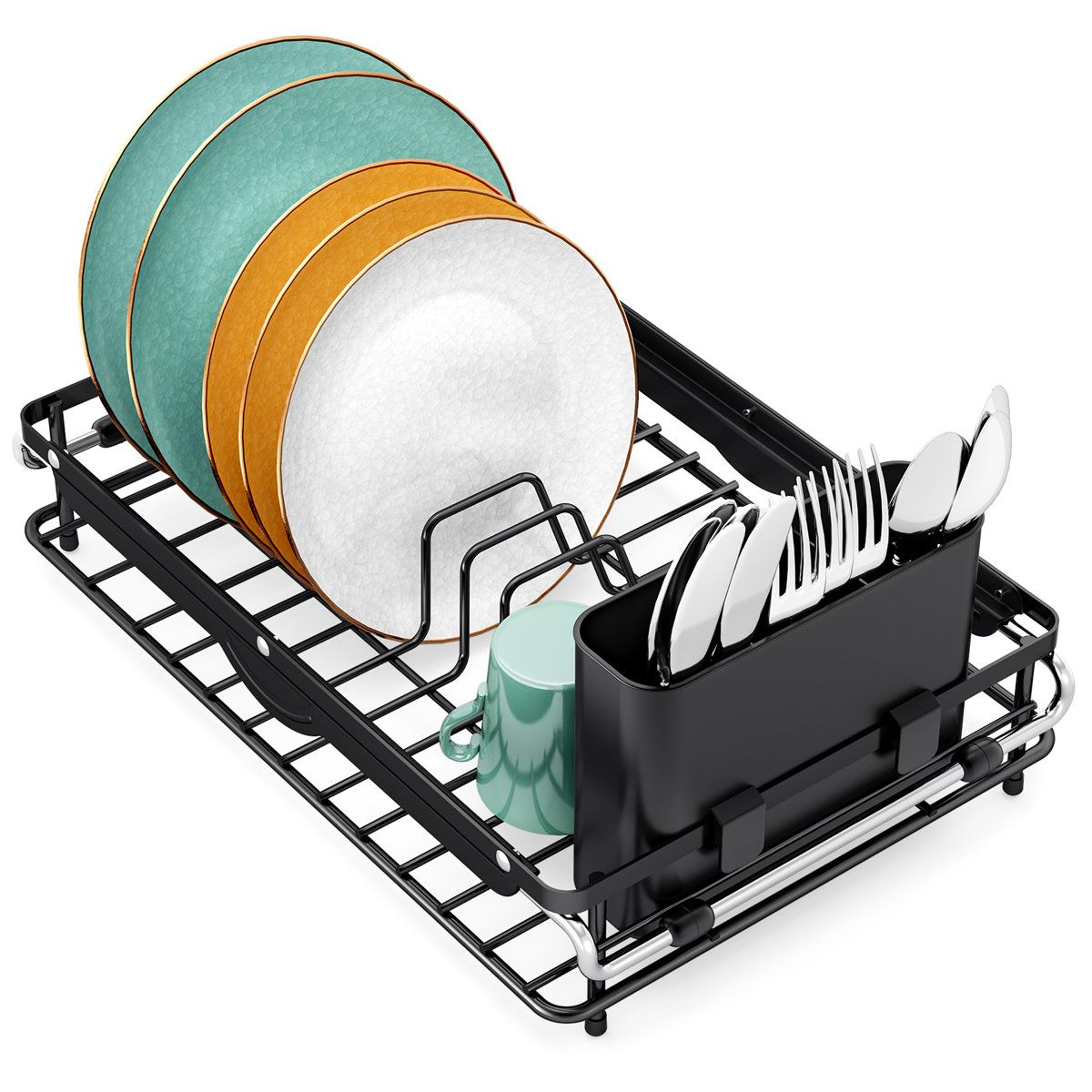 3-in-1 expandable over the sink dish drying rack & space-saving drainer