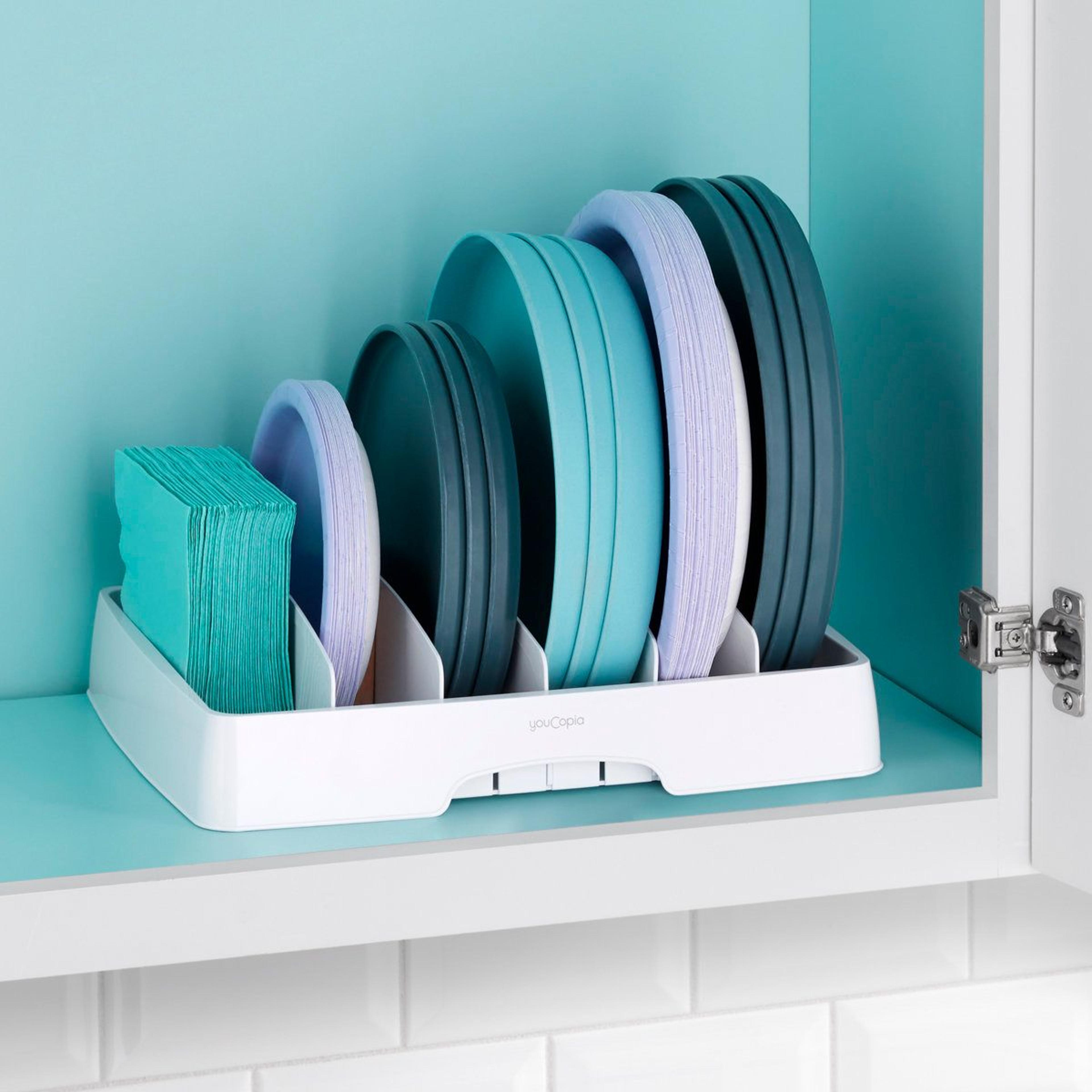 large food container lid organizer adjustable kitchen cabinet organization for neat food storage