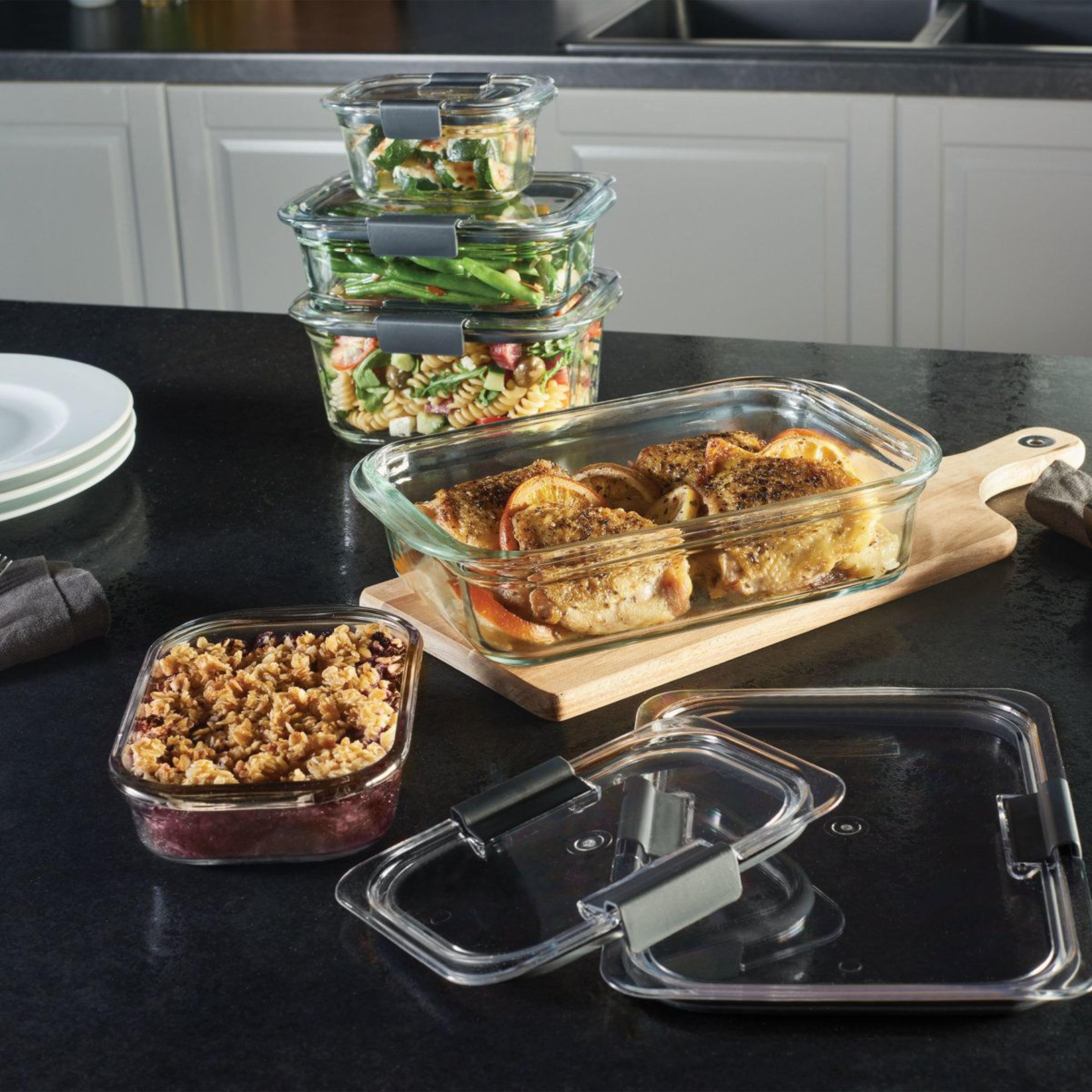 brilliance glass food storage containers airtight meal prep set