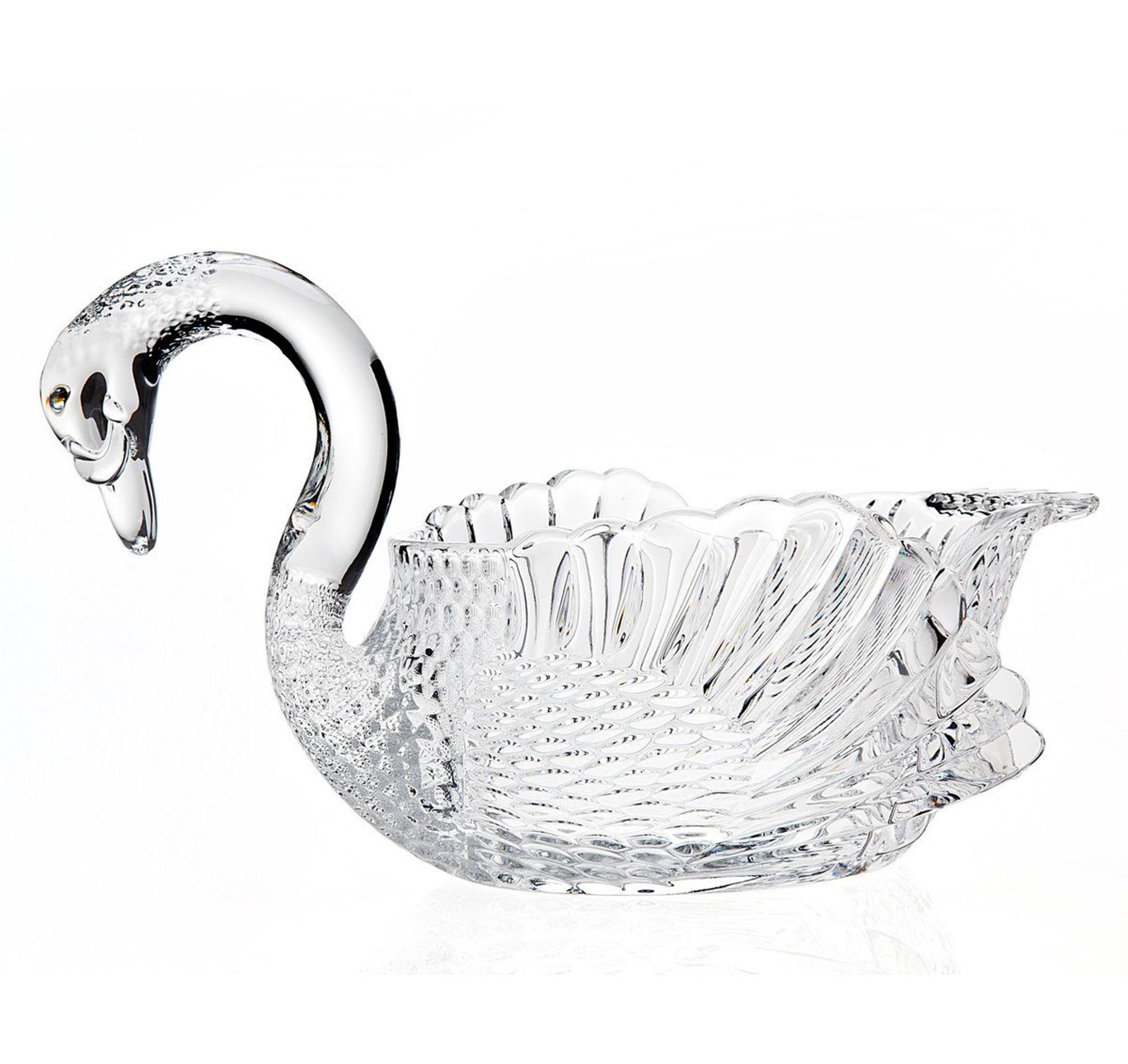 swan crystal centerpiece bowl handcrafted decorative serving dish for elegant table decor