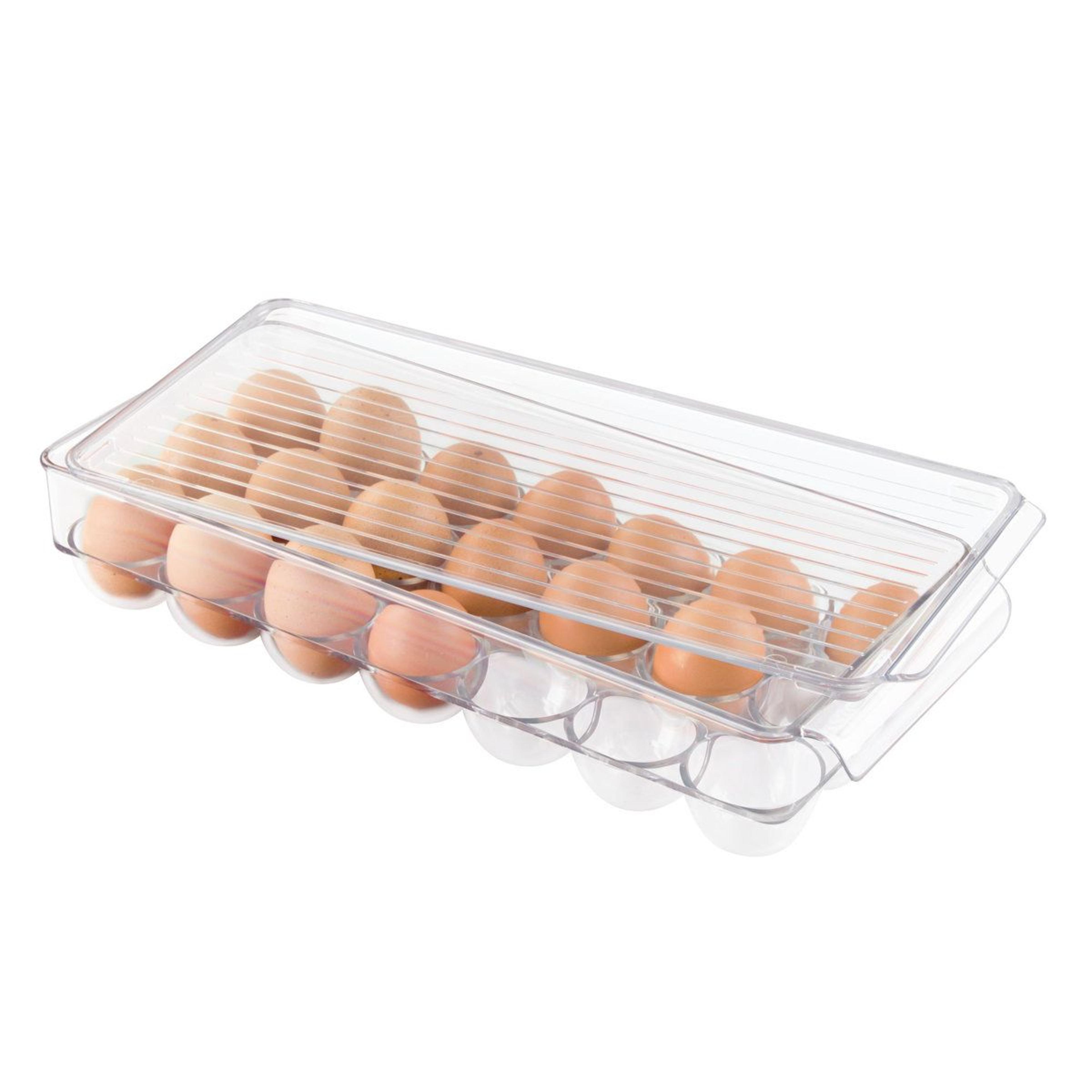 clear fridge egg storage organizer with front handle