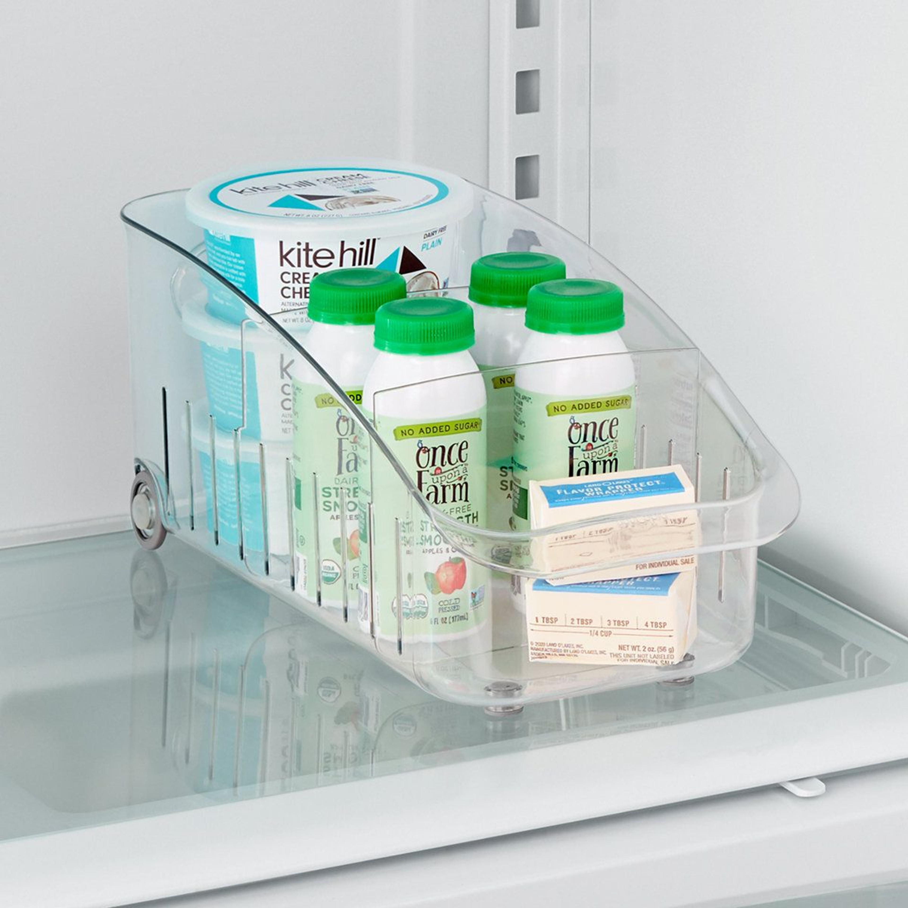 6-inch fridge drawer adjustable rolling refrigerator organizer and storage bin