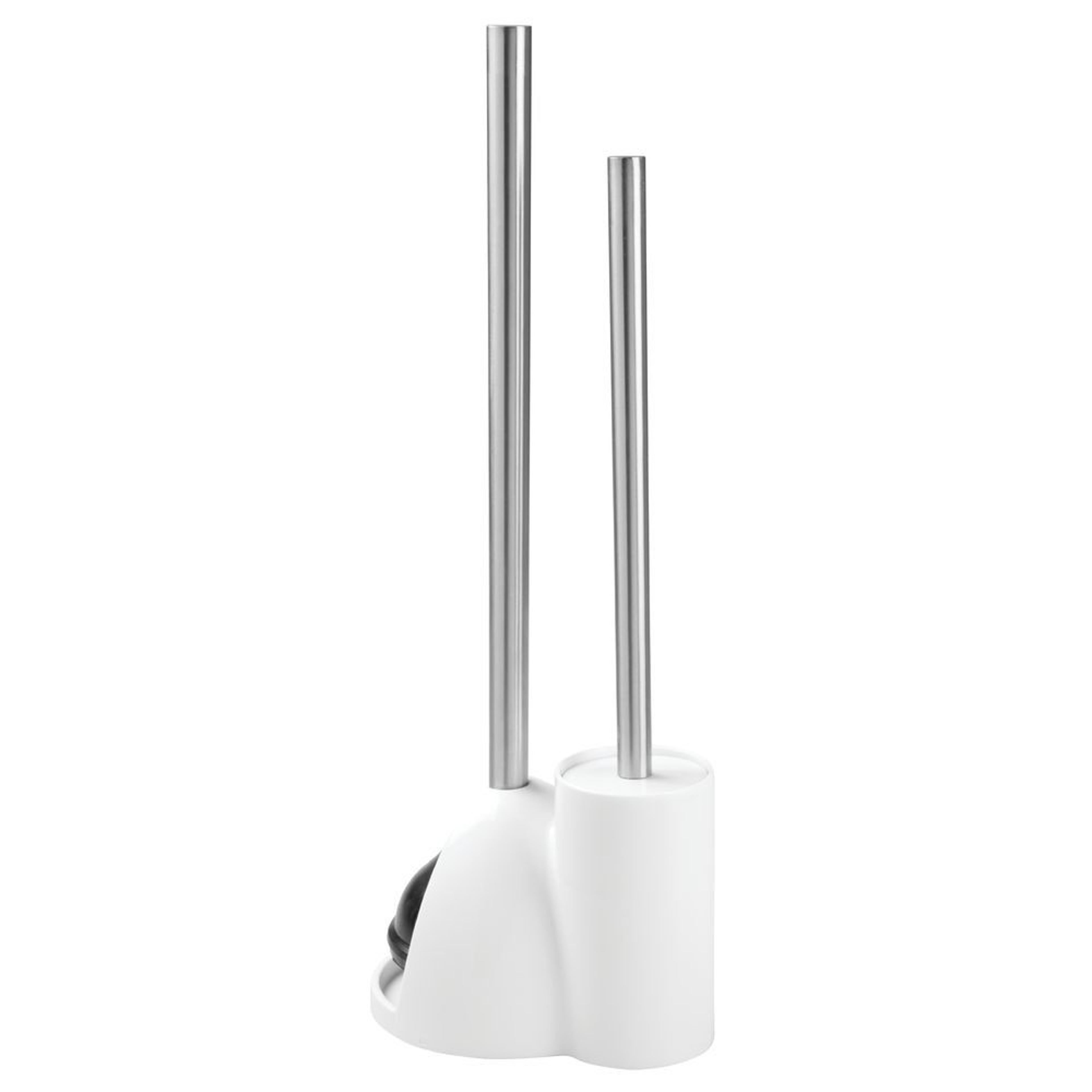 compact toilet bowl brush and plunger set – modern bathroom storage essentials