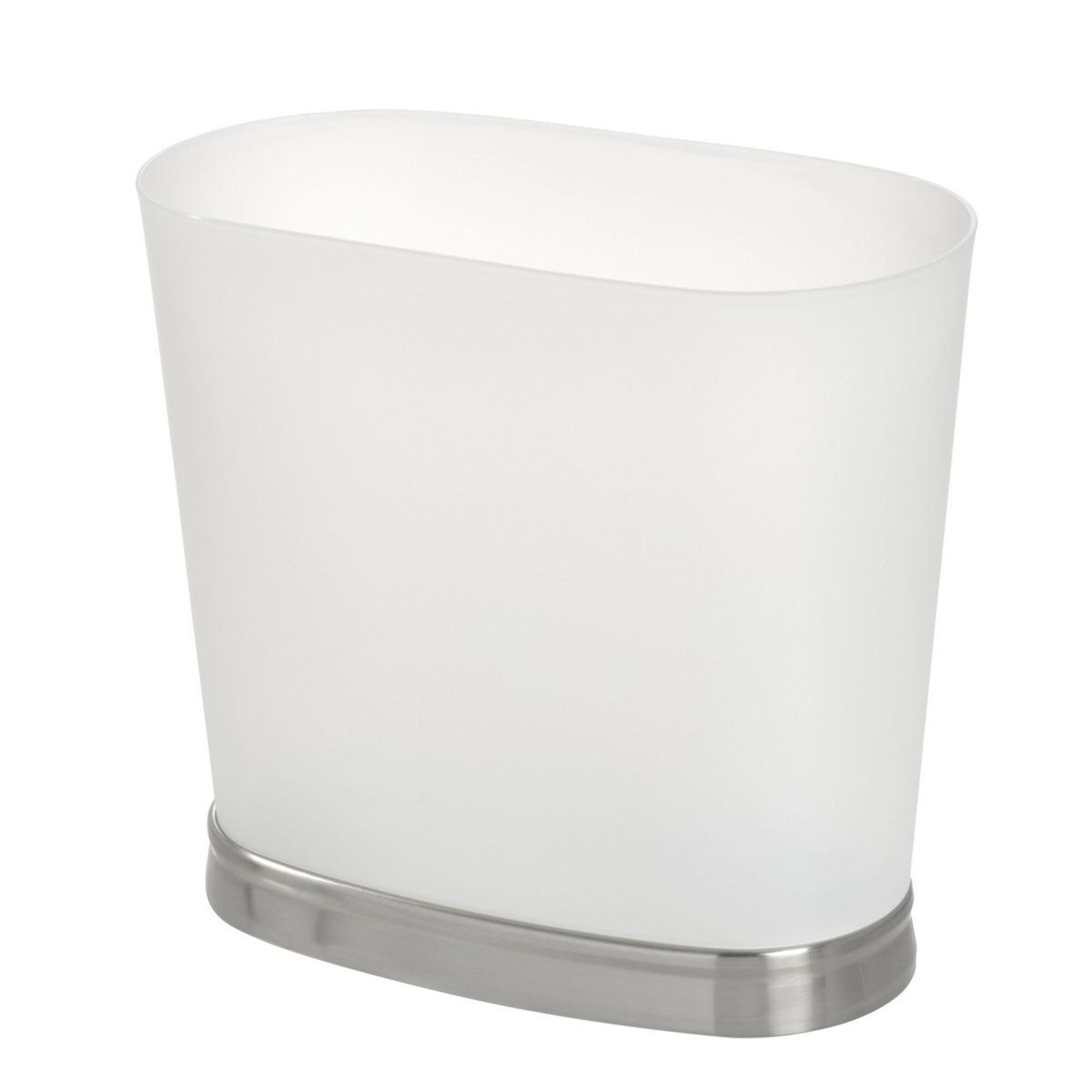 gina compact small bathroom trash can modern oval waste bin for office and home