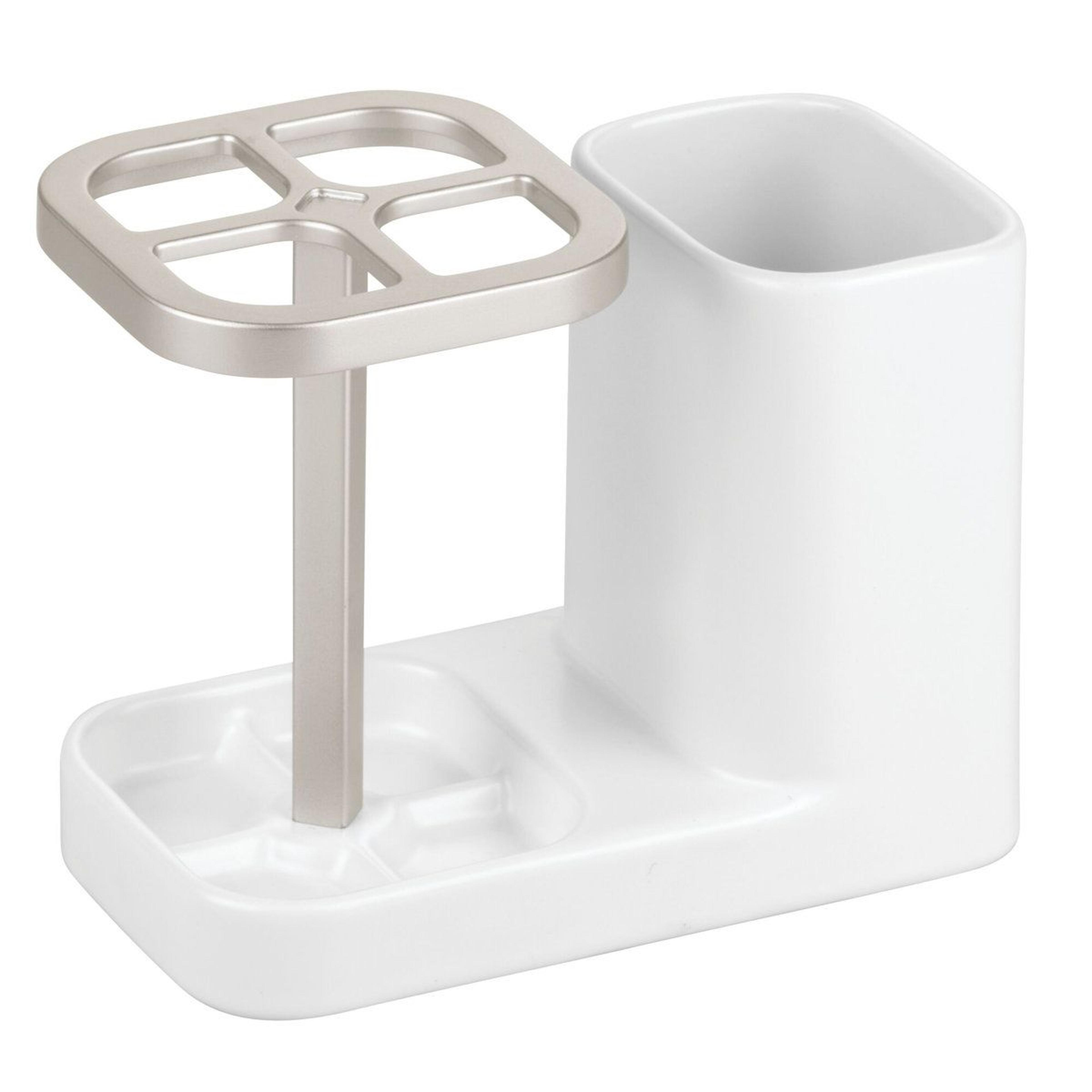 sedona ceramic toothbrush and toothpaste holder for modern bathroom vanity
