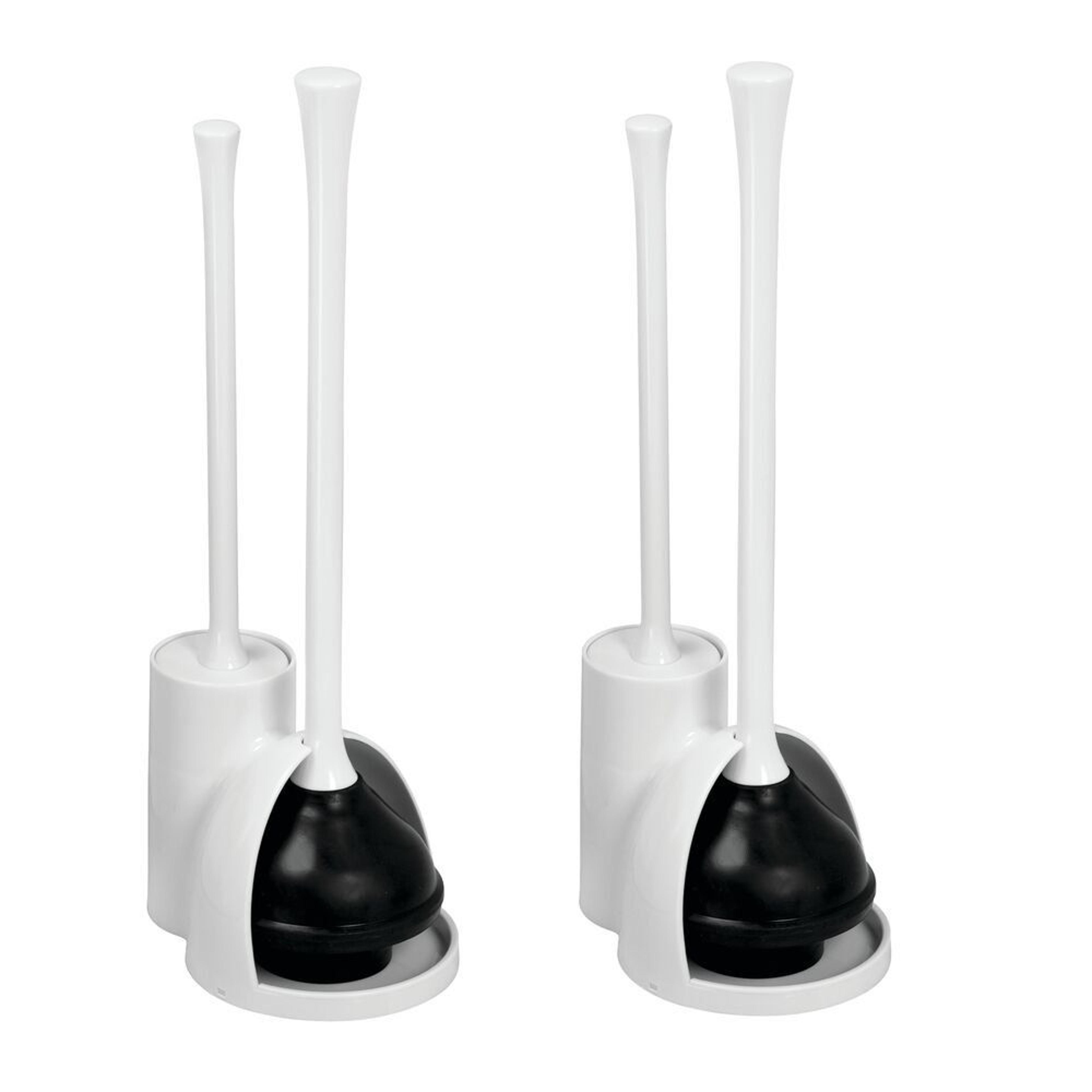 compact toilet brush and plunger set space saving bathroom cleaning essentials set of 2