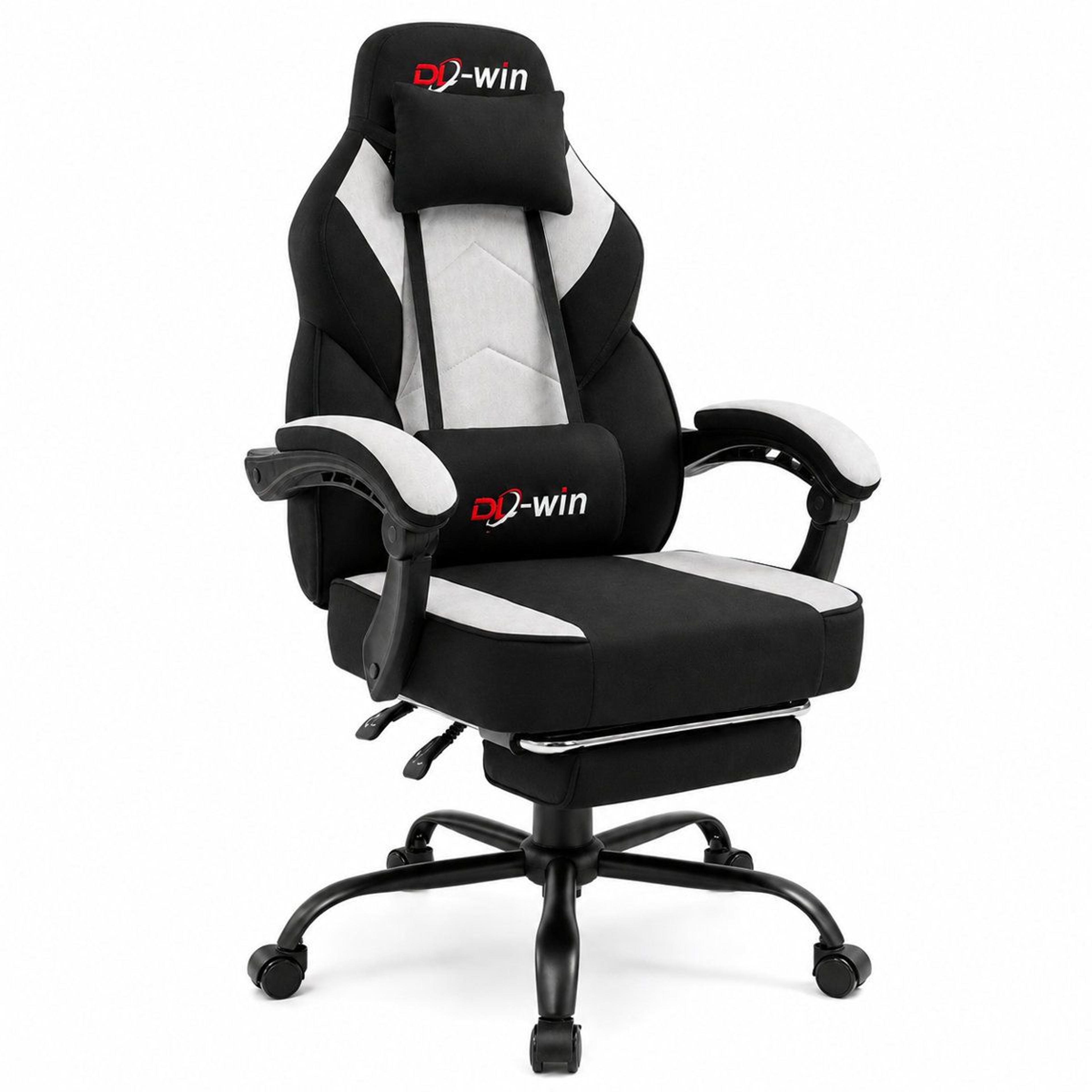 ergonomic gaming chair with footrest and lumbar support