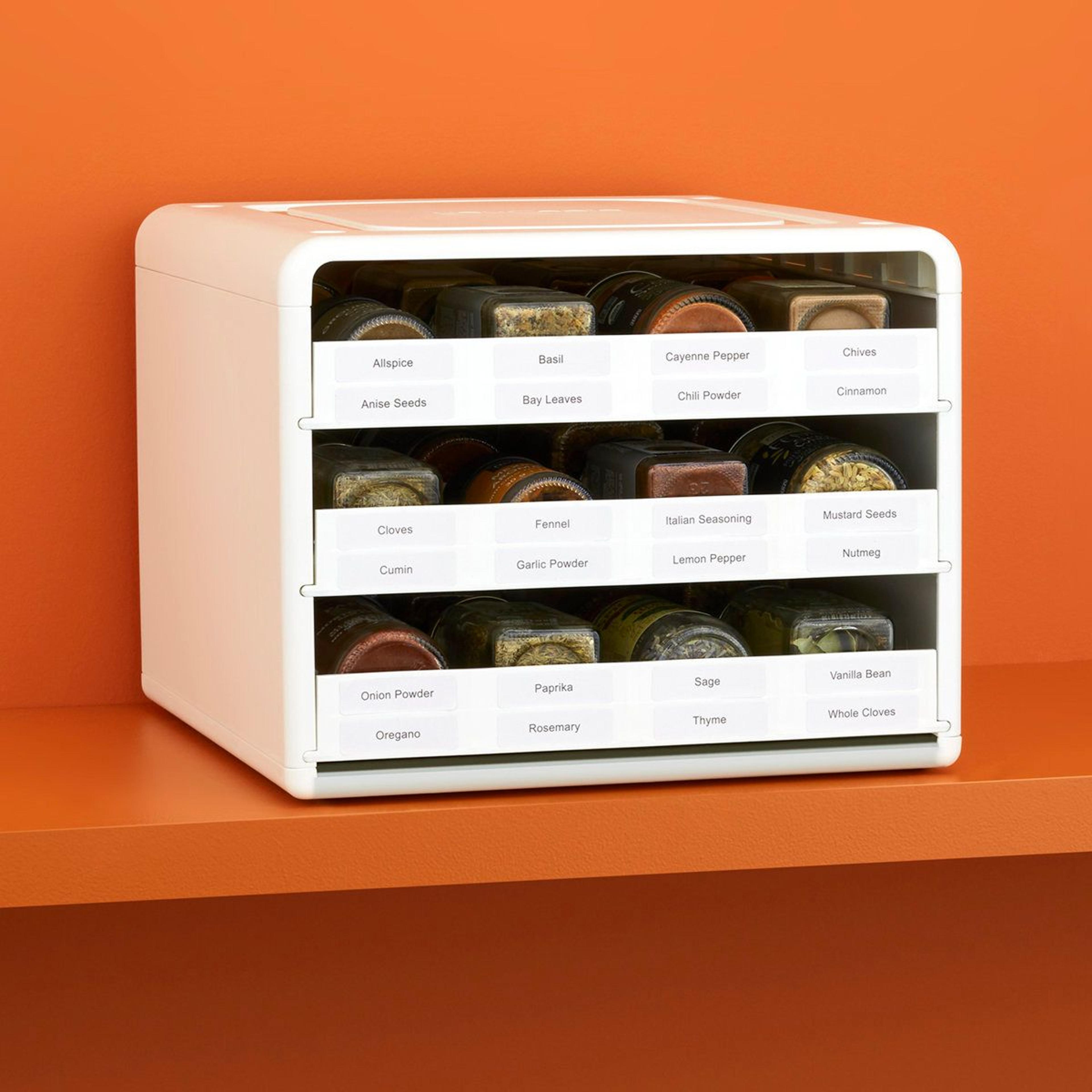 24-bottle spice rack organizer for pantry and cabinet storage
