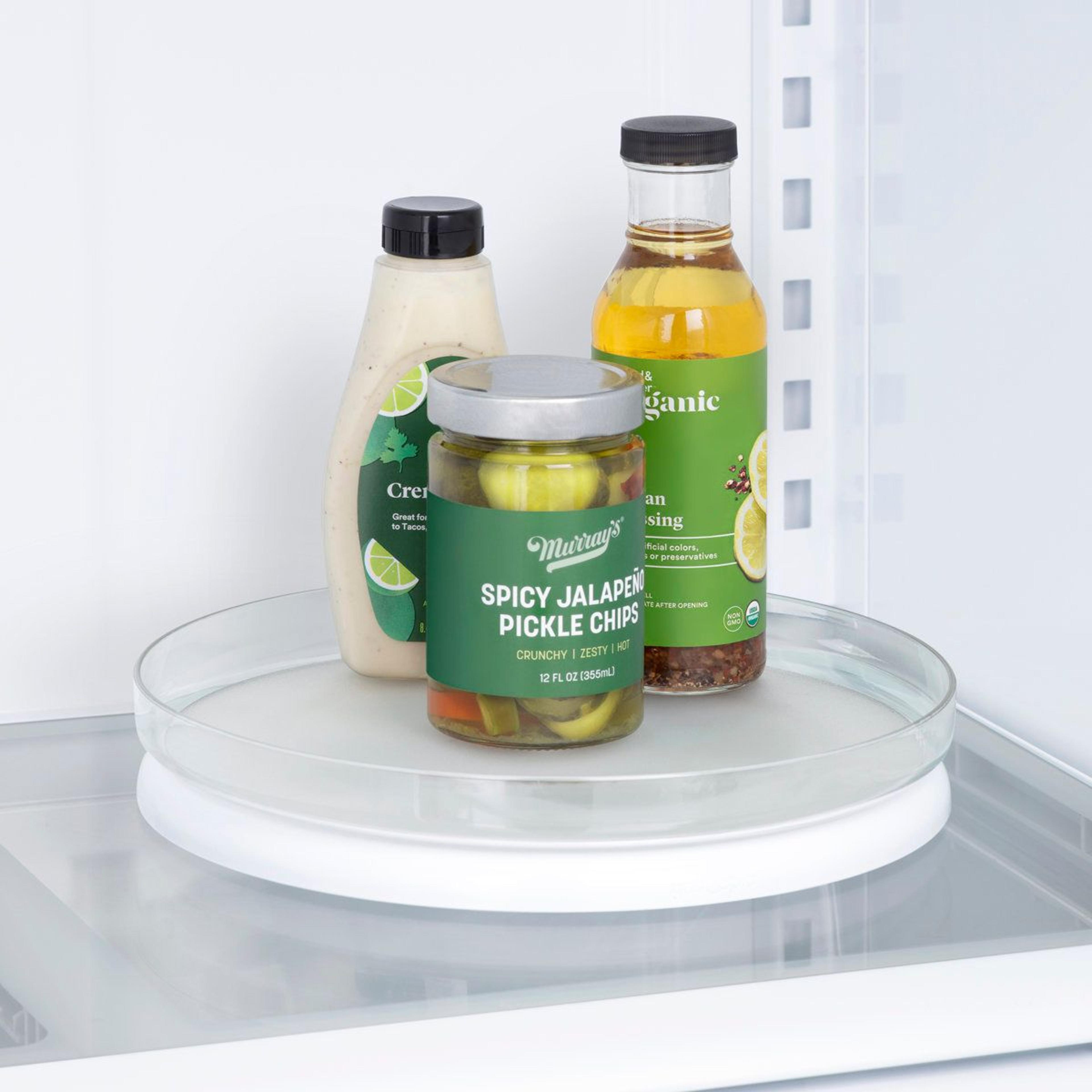 11-inch rotating fridge turntable and lazy susan storage organizer